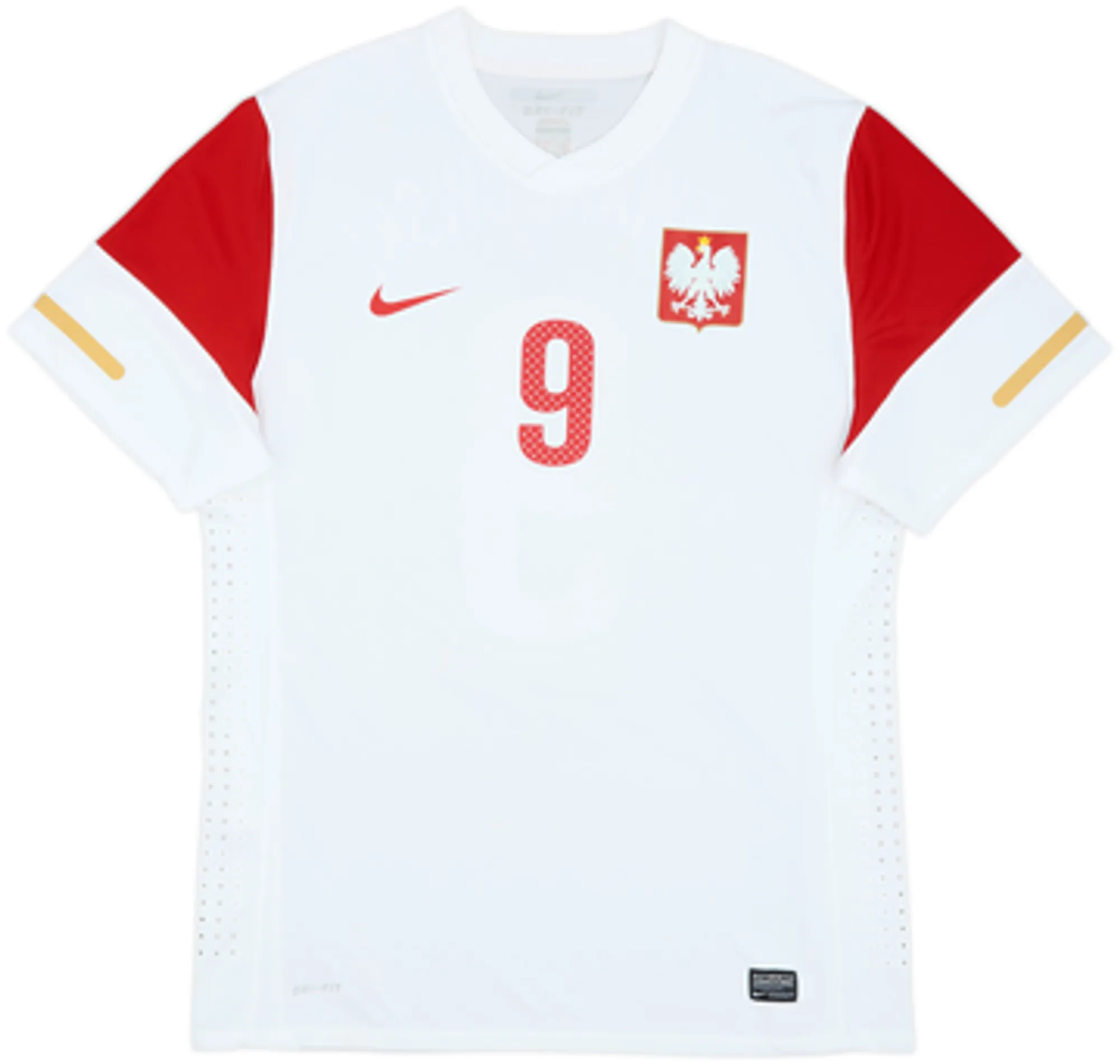 2010-12 Poland Authentic Home Shirt Lewandowski #9 - 7/10 - (XL)