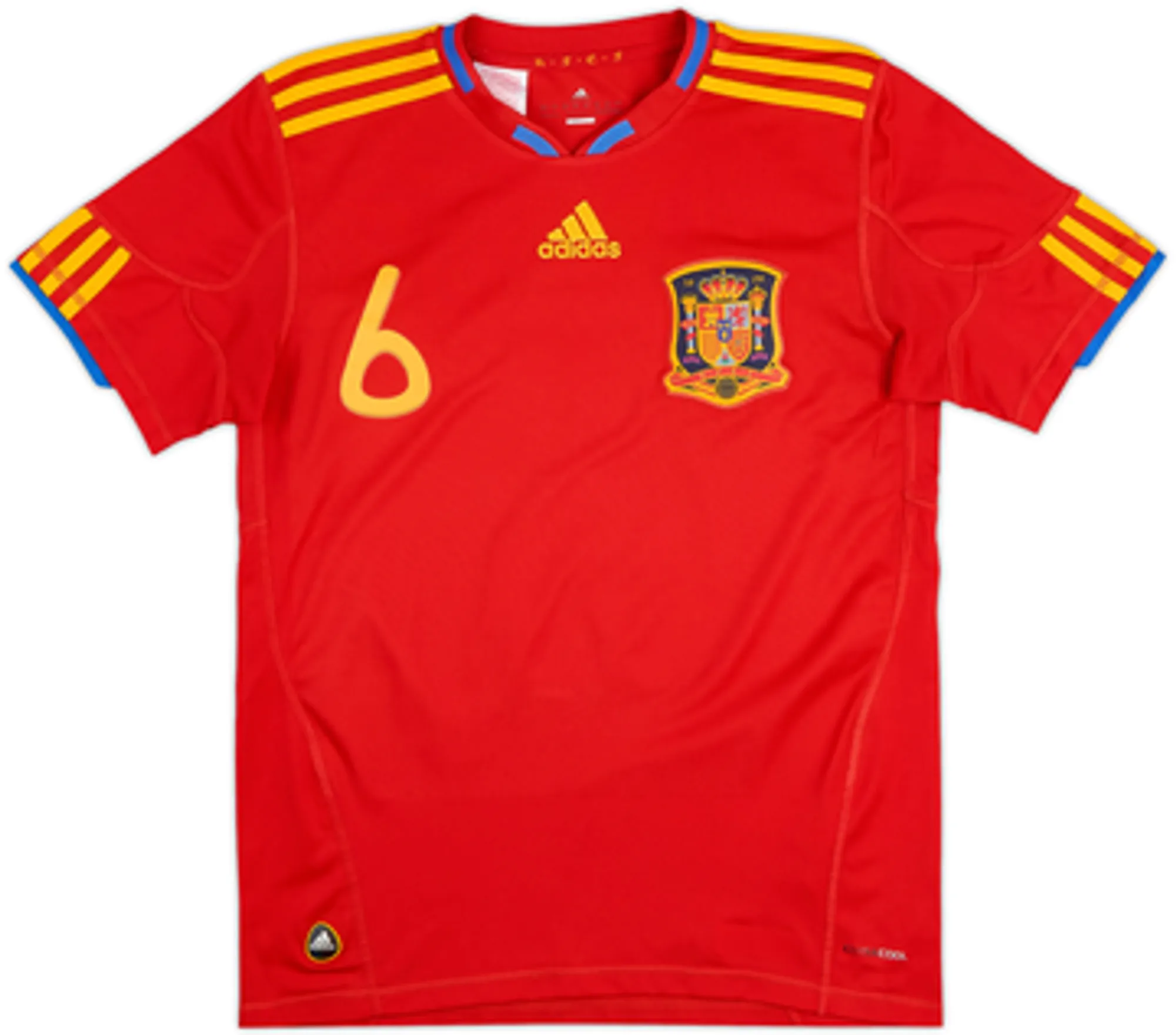 2009-10 Spain Home Shirt A.Iniesta #6 - 8/10 - (XL.Boys)
