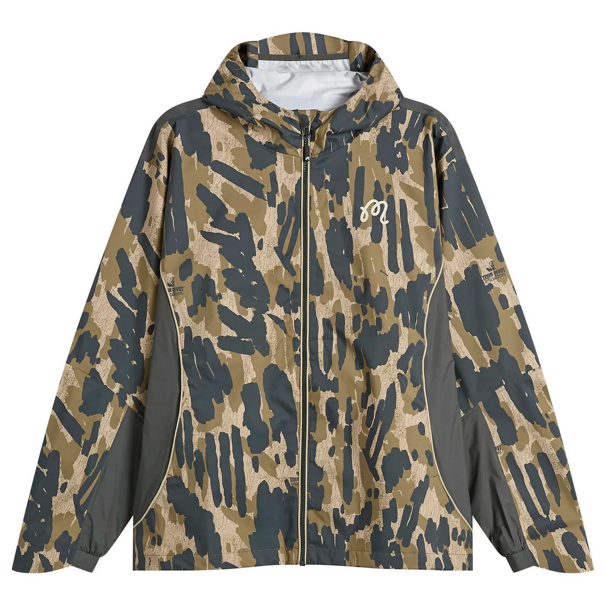 Malbon Men's Tour Divot Camo Rain Jacket Bark Camo