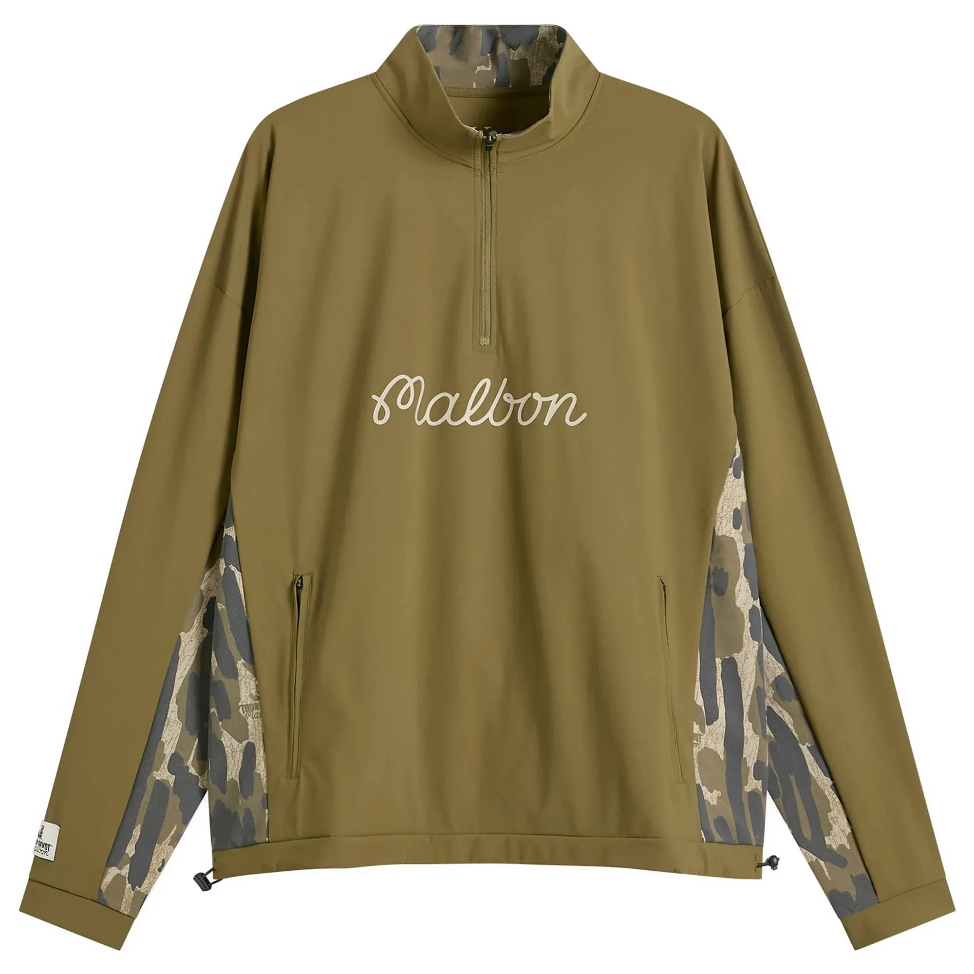 Malbon Men's Tour Divot Camo Performance Shell Jacket Bark Camo