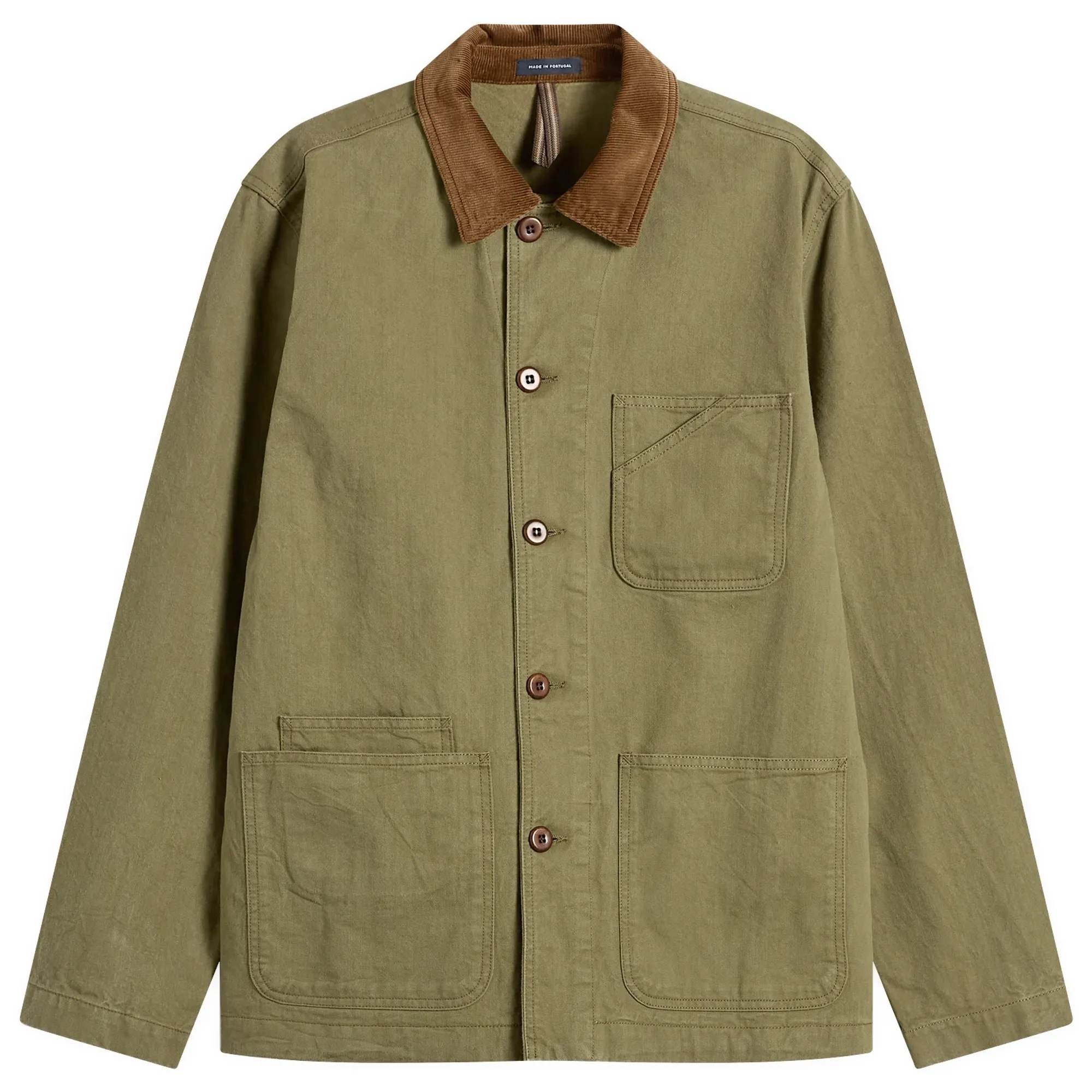 Drake's Men's Twill Fatigue Jacket Khaki