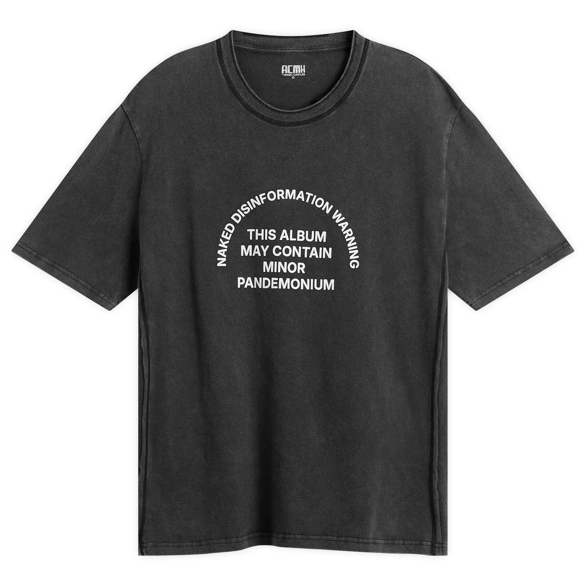 ACMH by Magic Castles Men's Naked Disinformation T-Shirt Vintage Black