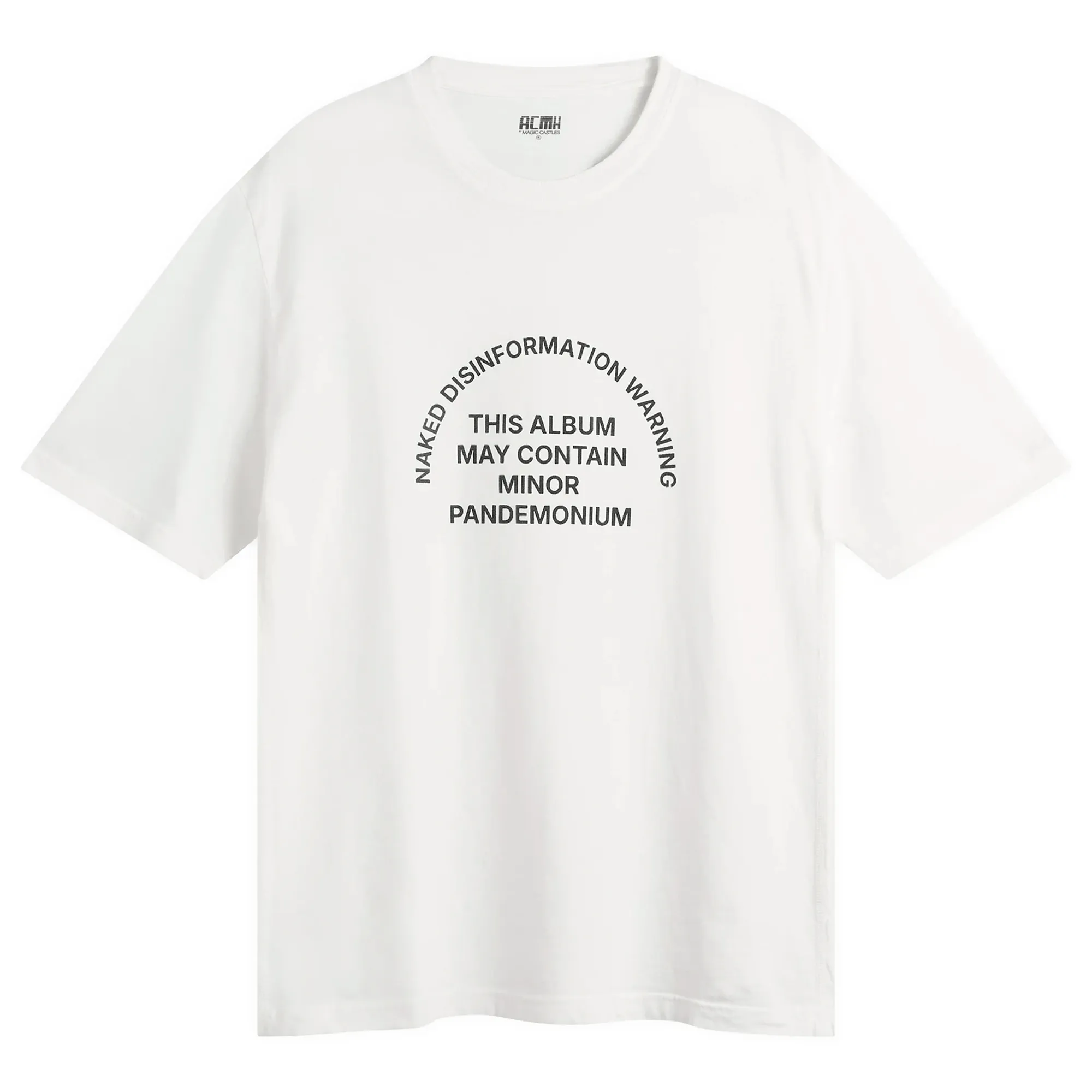 ACMH by Magic Castles Men's Naked Disinformation T-Shirt Off White