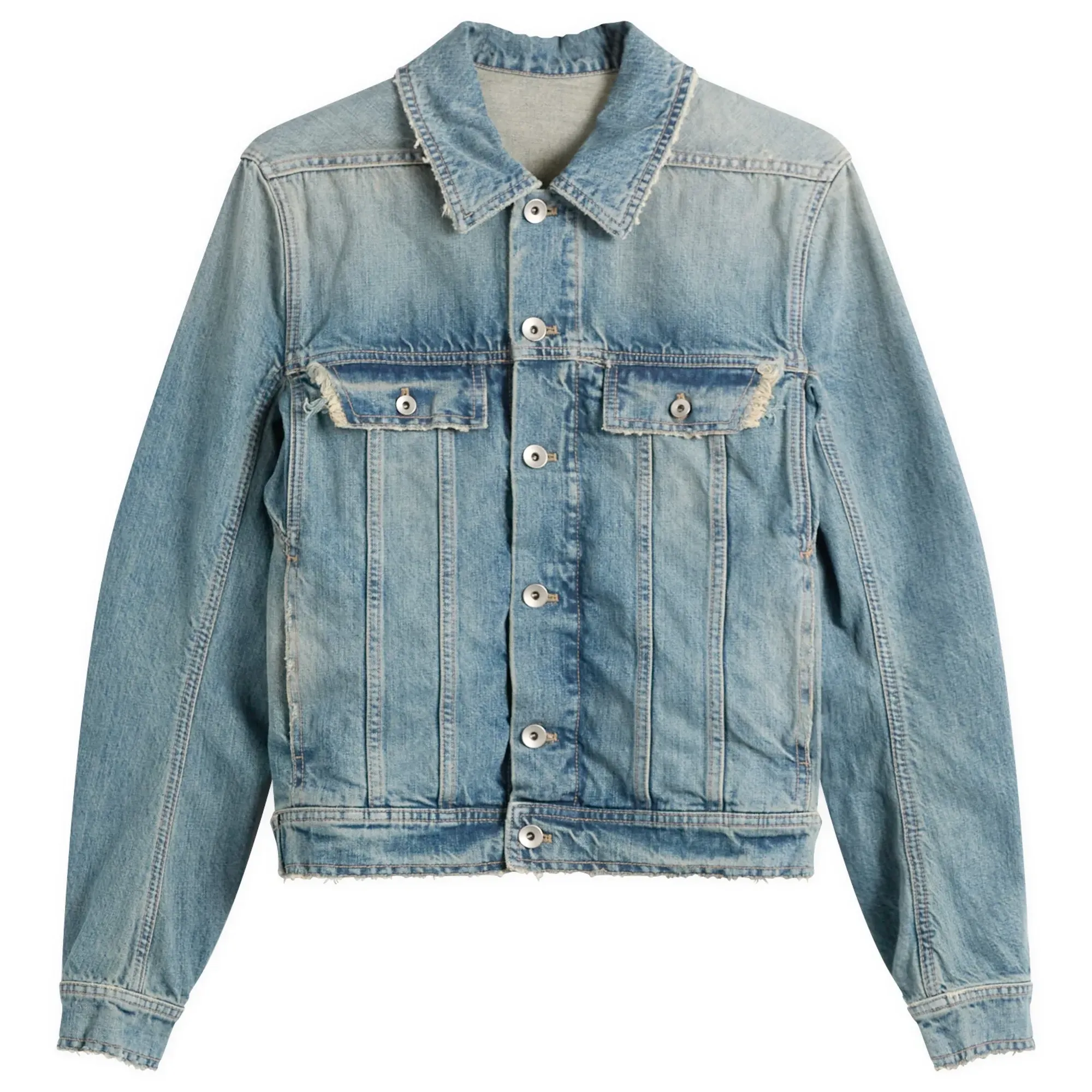 Rick Owens DRKSHDW Women's Denim Trucker Jacket Washed Indigo