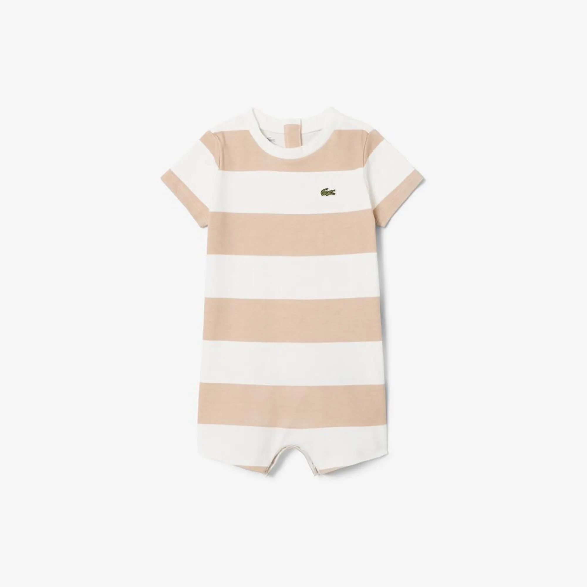 Lacoste Infants' Striped Interlock Onesie - Beige