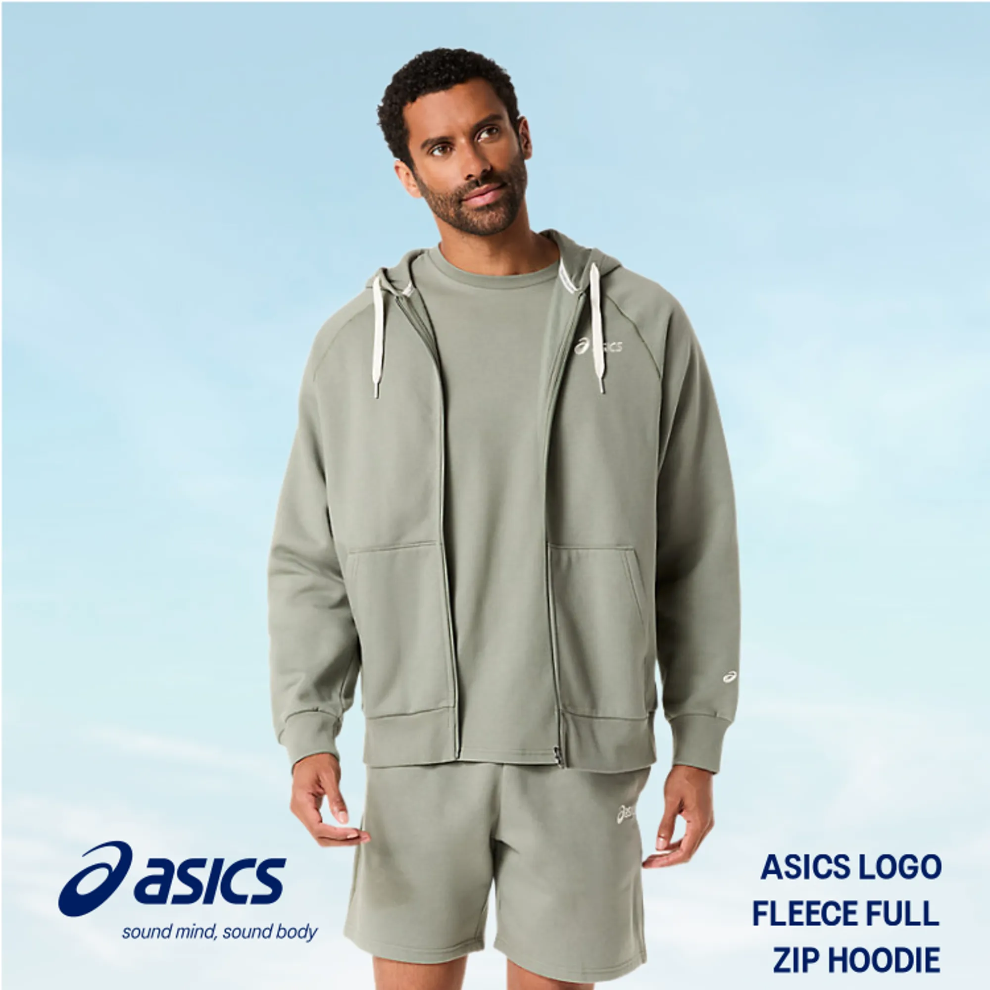 Asics Asics Logo Fleece Full Zip Hoodie