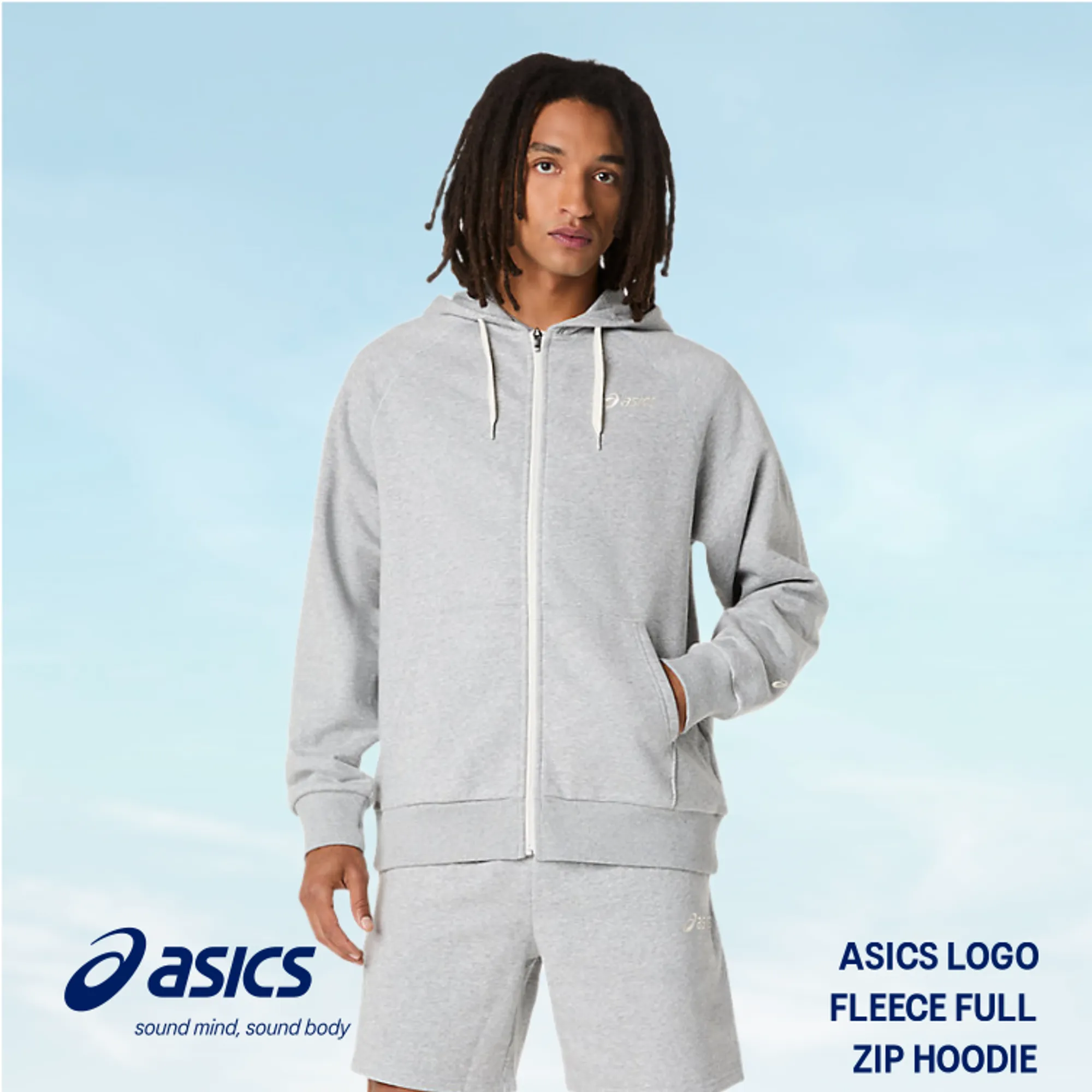 Asics Asics Logo Fleece Full Zip Hoodie