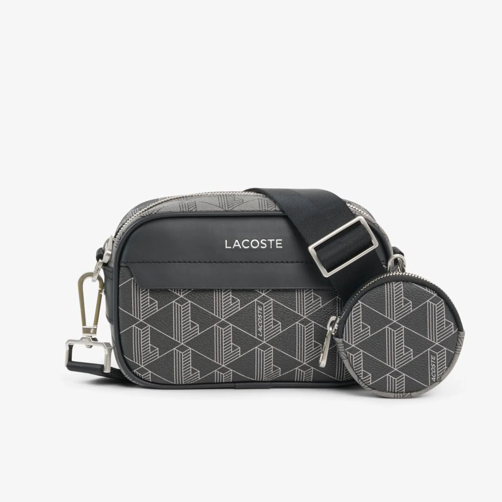 Lacoste Small The Blend Charm Accent Reporter Bag - Mix Mono Noir Gris