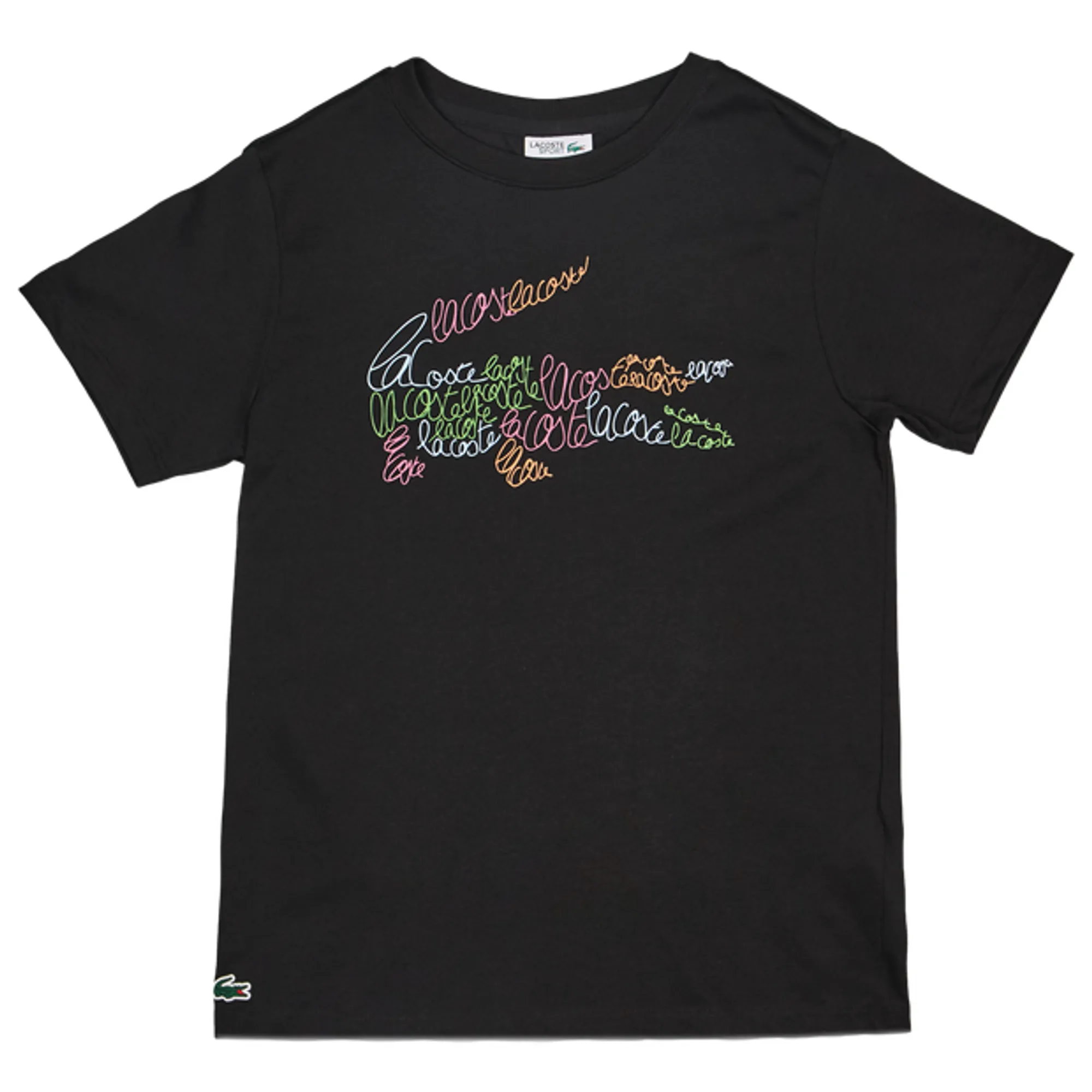 Lacoste Lcb Script Croc Graphic Kid's T-Shirts - Black