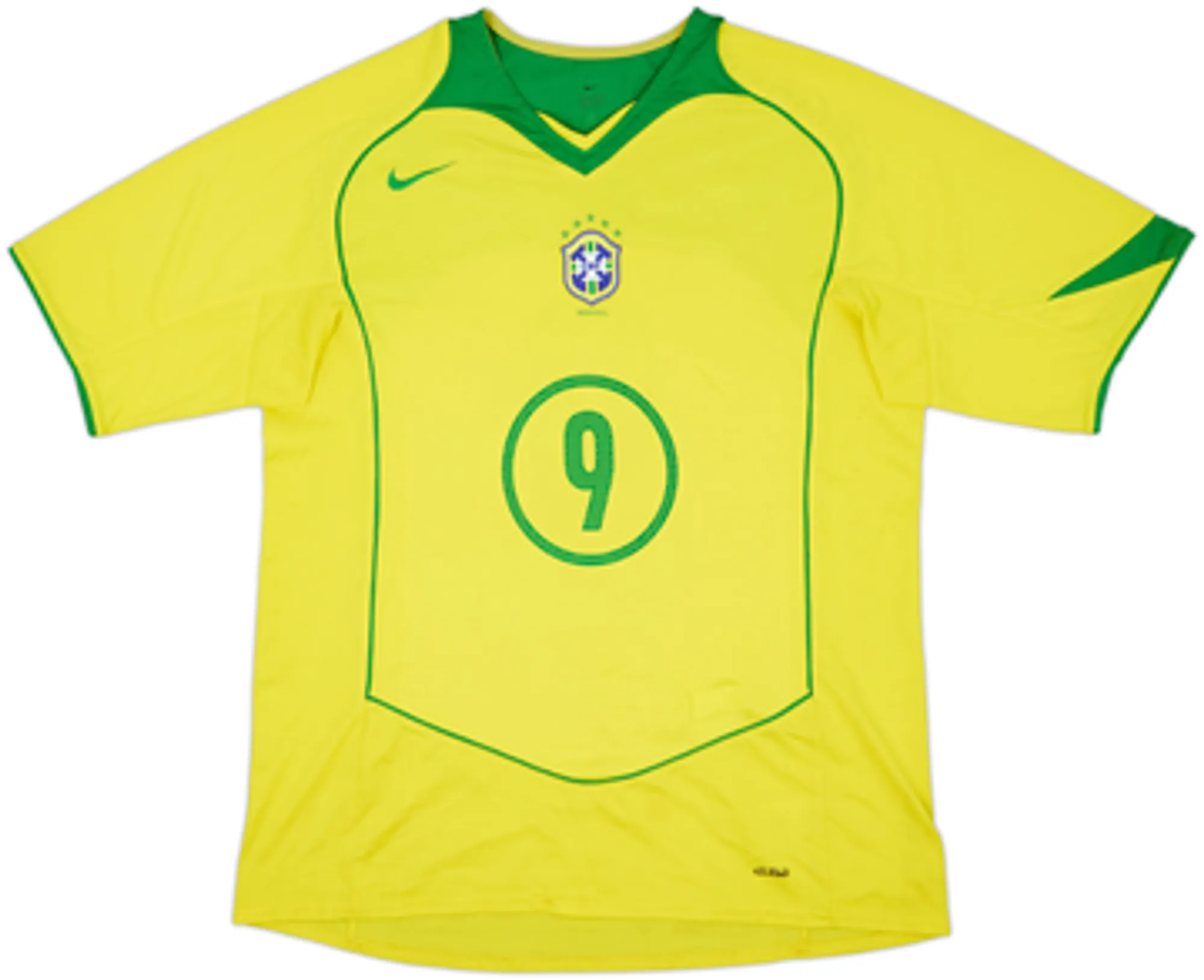 2004-06 Brazil Home Shirt Ronaldo #9 - 5/10 - (XL)
