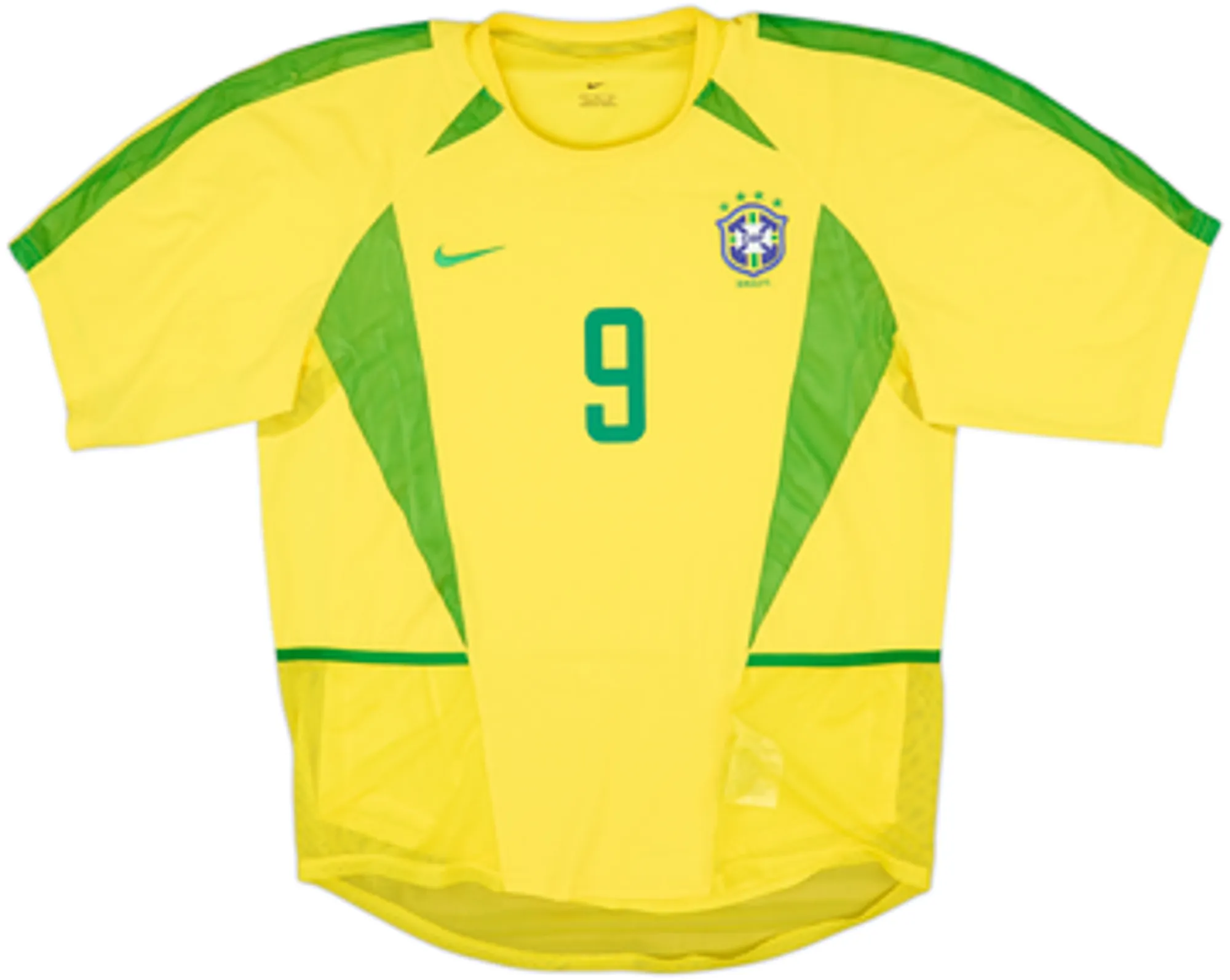 2002-04 Brazil Authentic Home Shirt Ronaldo #9 - 7/10 - (M)