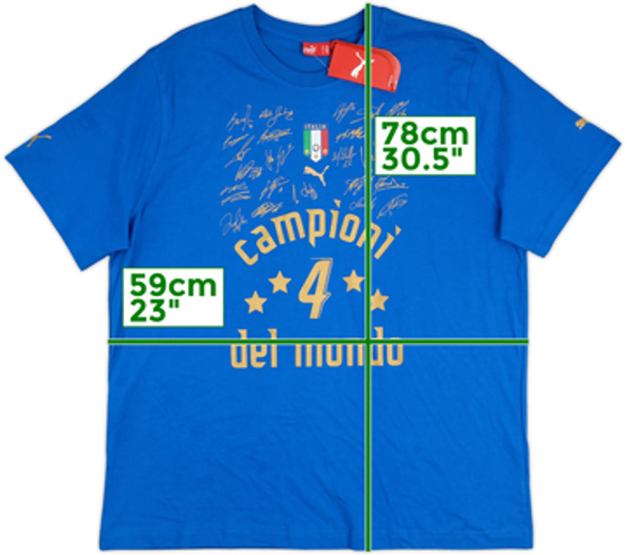 2006 Italy Puma 'Signed' Graphic Tee (L)