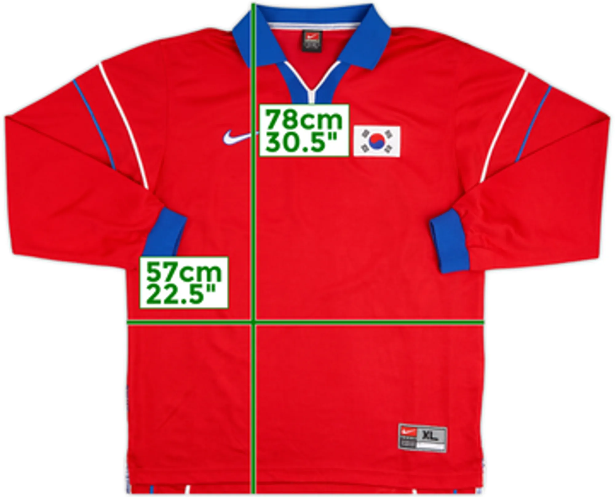 1998-01 South Korea Home L/S Shirt - 8/10 - (XL)