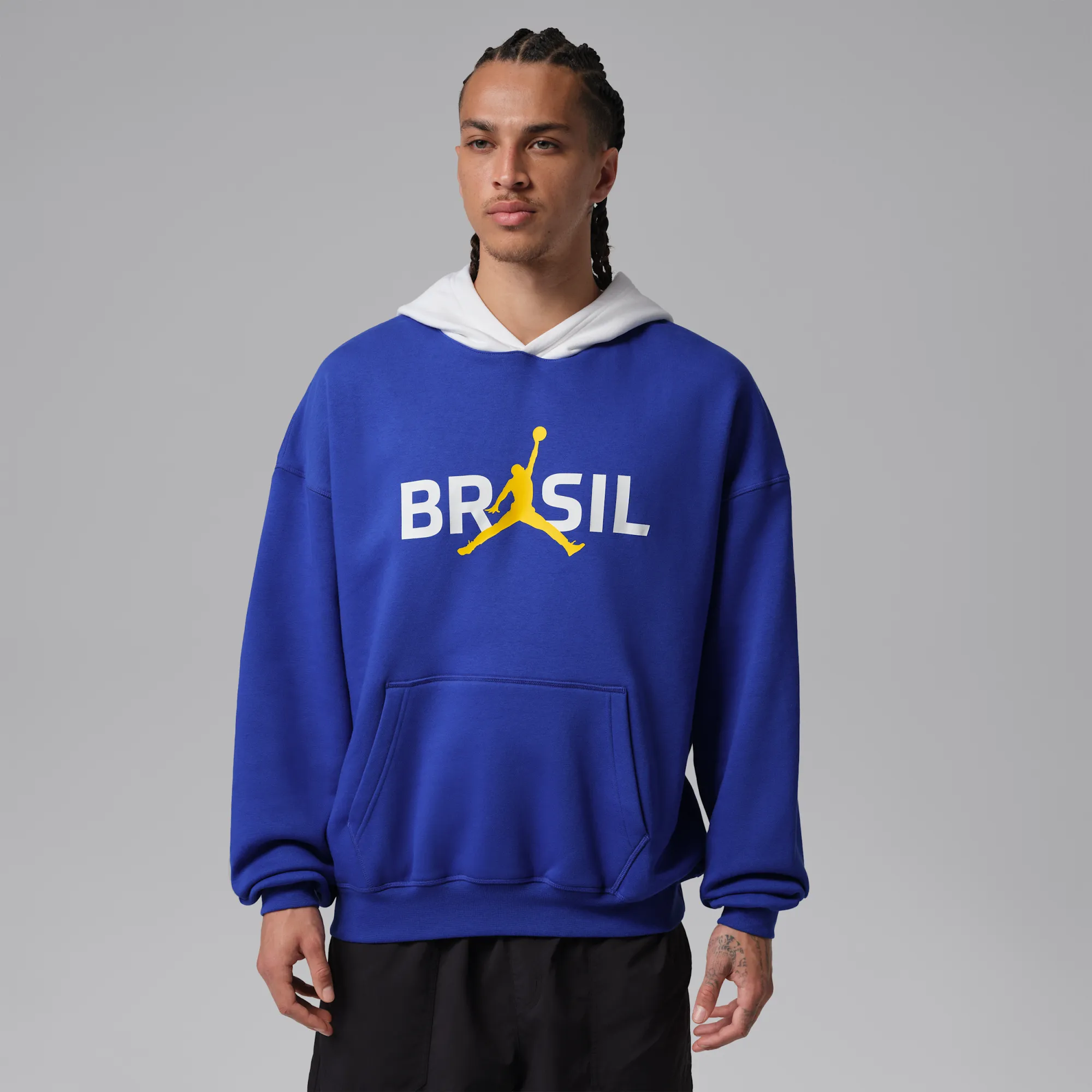 Nike Jordan Brooklyn Fleece Men's Pullover Hoodie - Blue - Fleece