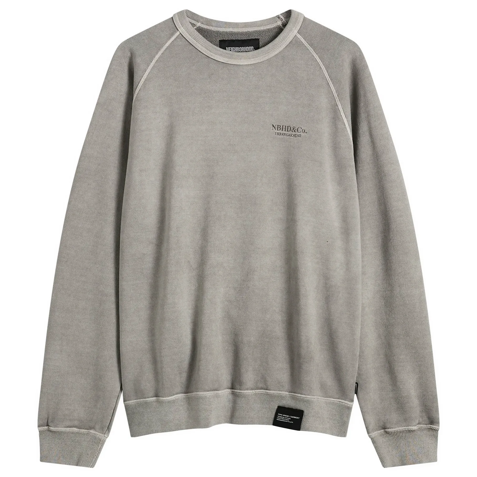 Neighborhood Men's Pigment Dyed Logo Sweatshirt Gray