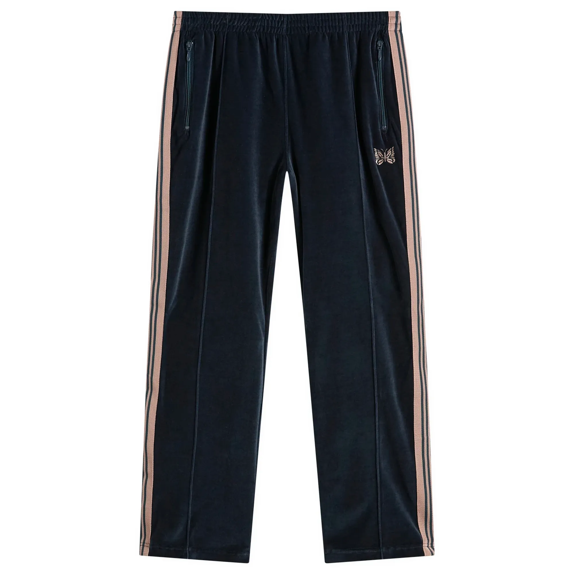 Needles Men's Velour Track Pants Steel Blue