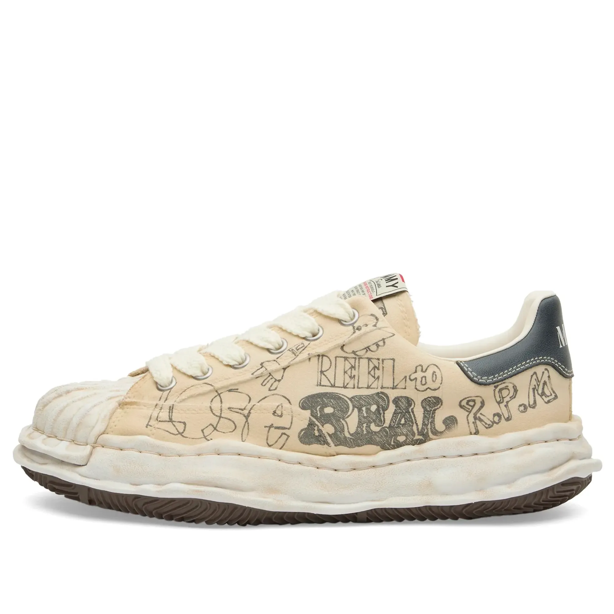Maison Mihara Yasuhiro Men's Blakey Graffiti Print Sneaker White