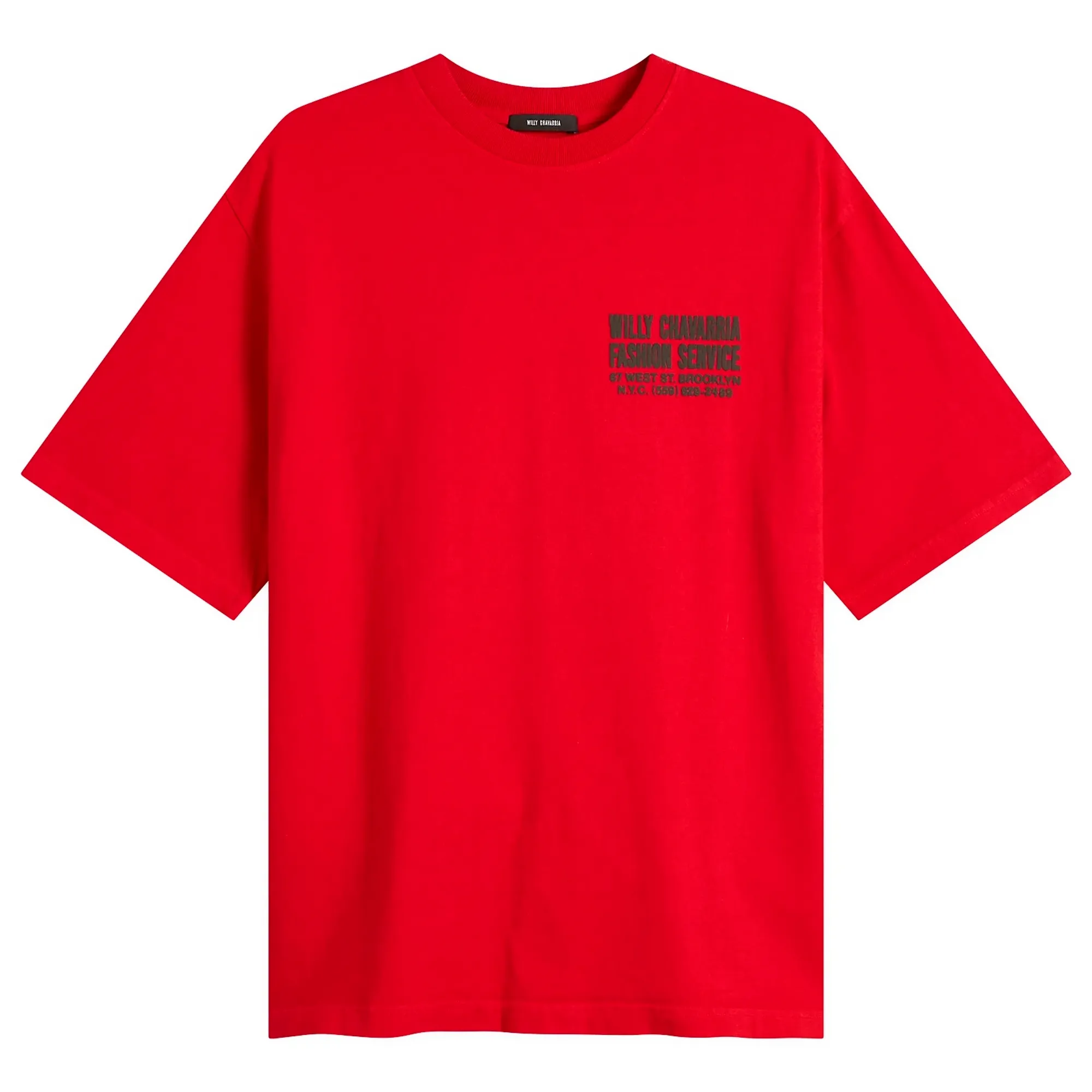 Willy Chavarria Men's Fashion Services Standard T-Shirt Red Hot