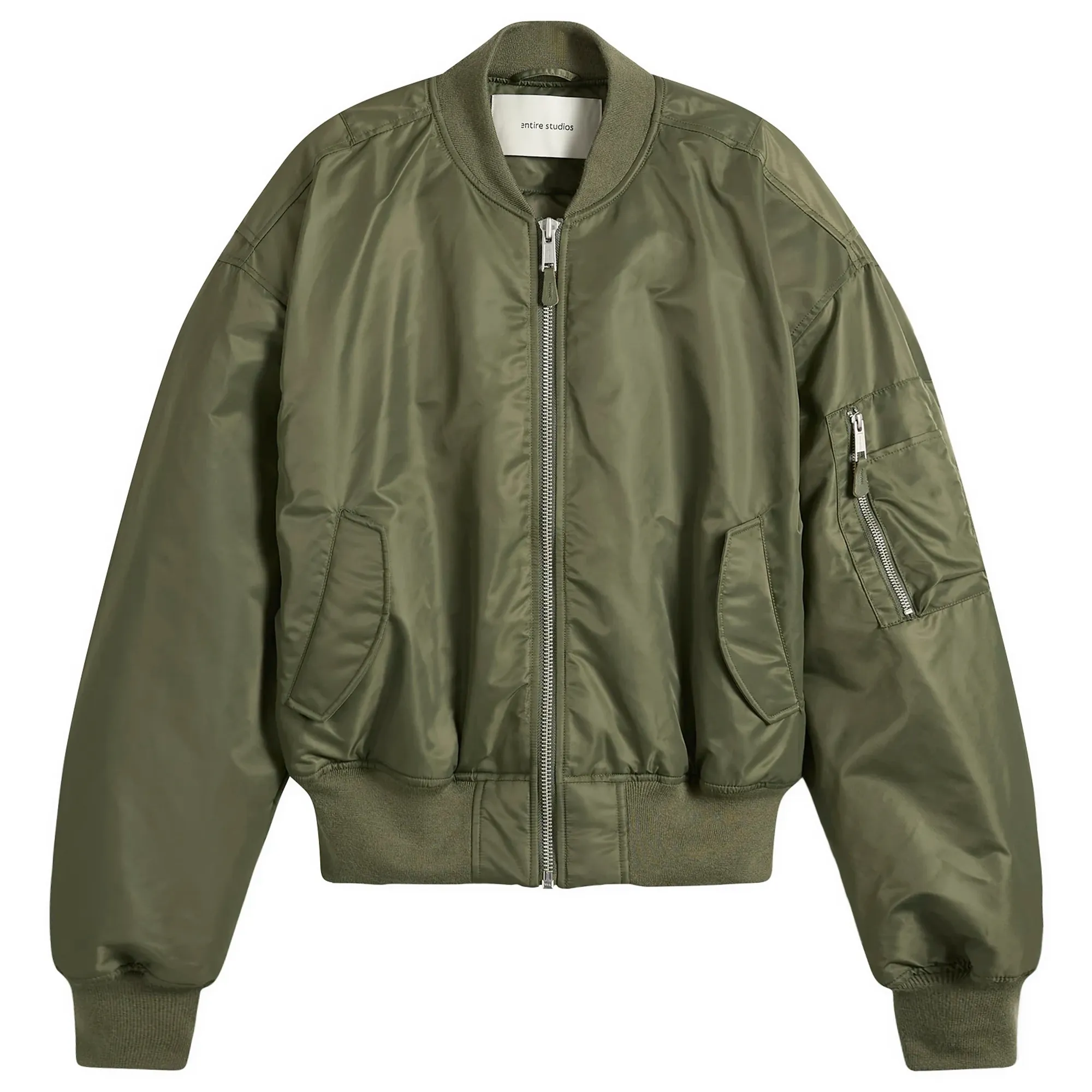 Entire Studios Men's Cropped Broad Bomber Khaki