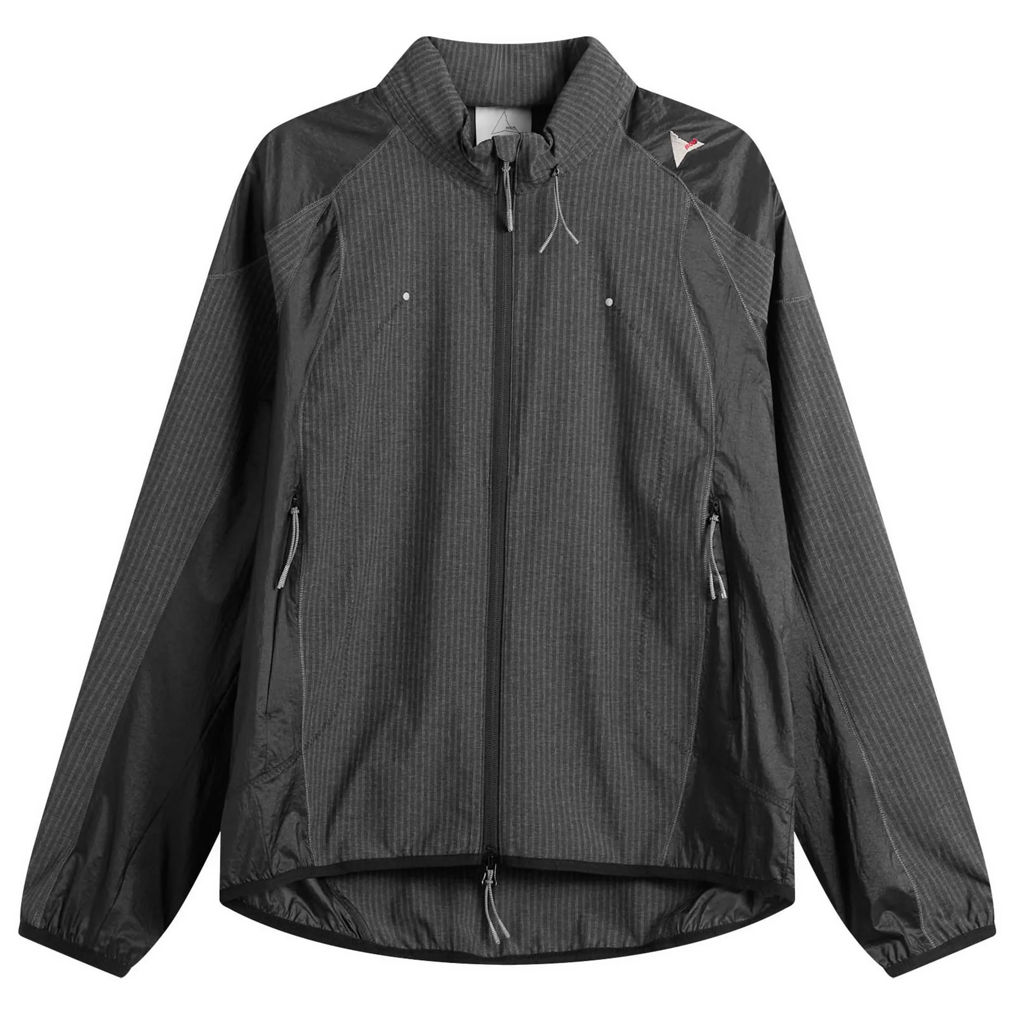 ROA Men's Numb Pinstriped Hooded Wind Jacket Black