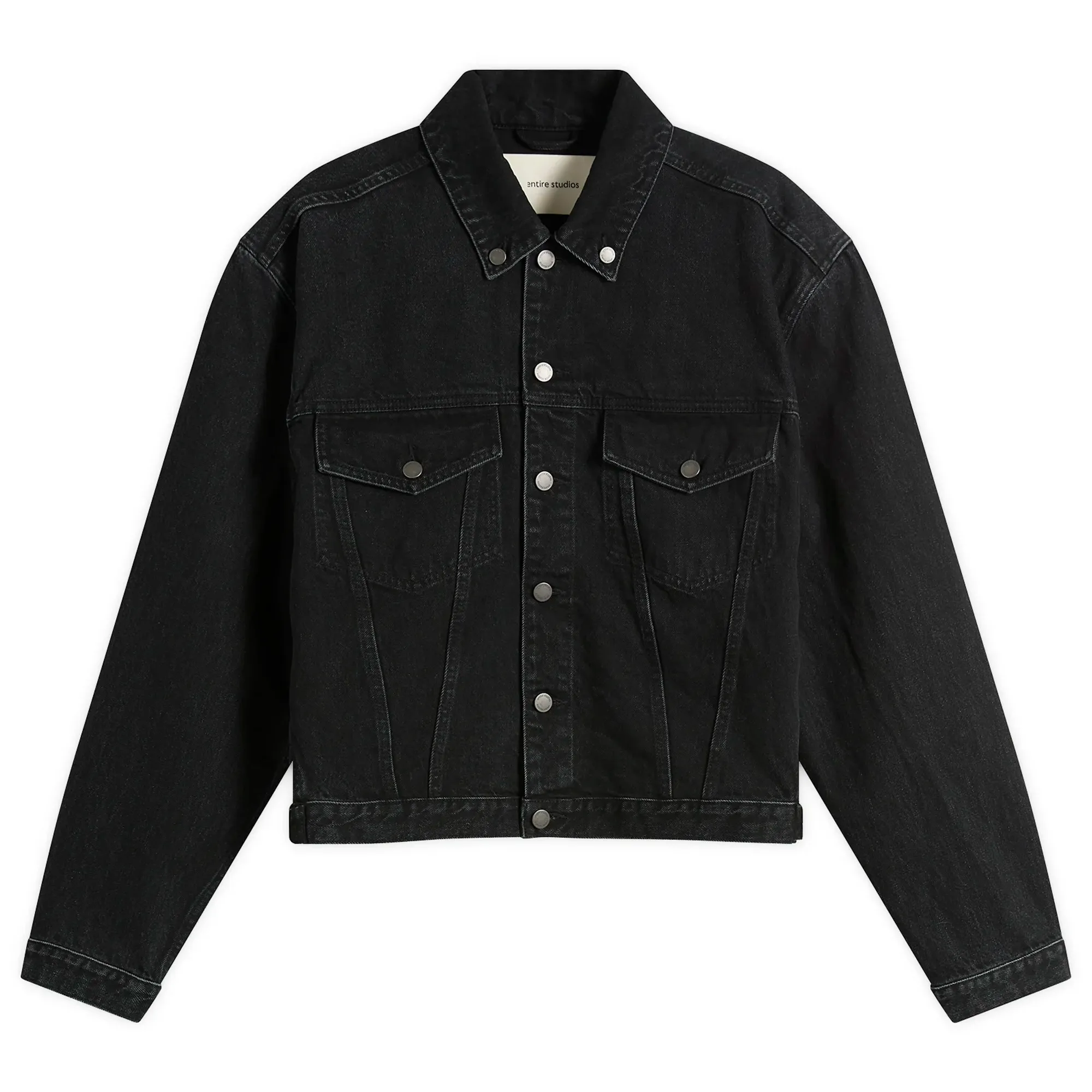 Entire Studios Men's Shrunken Denim Jacket Magnetite