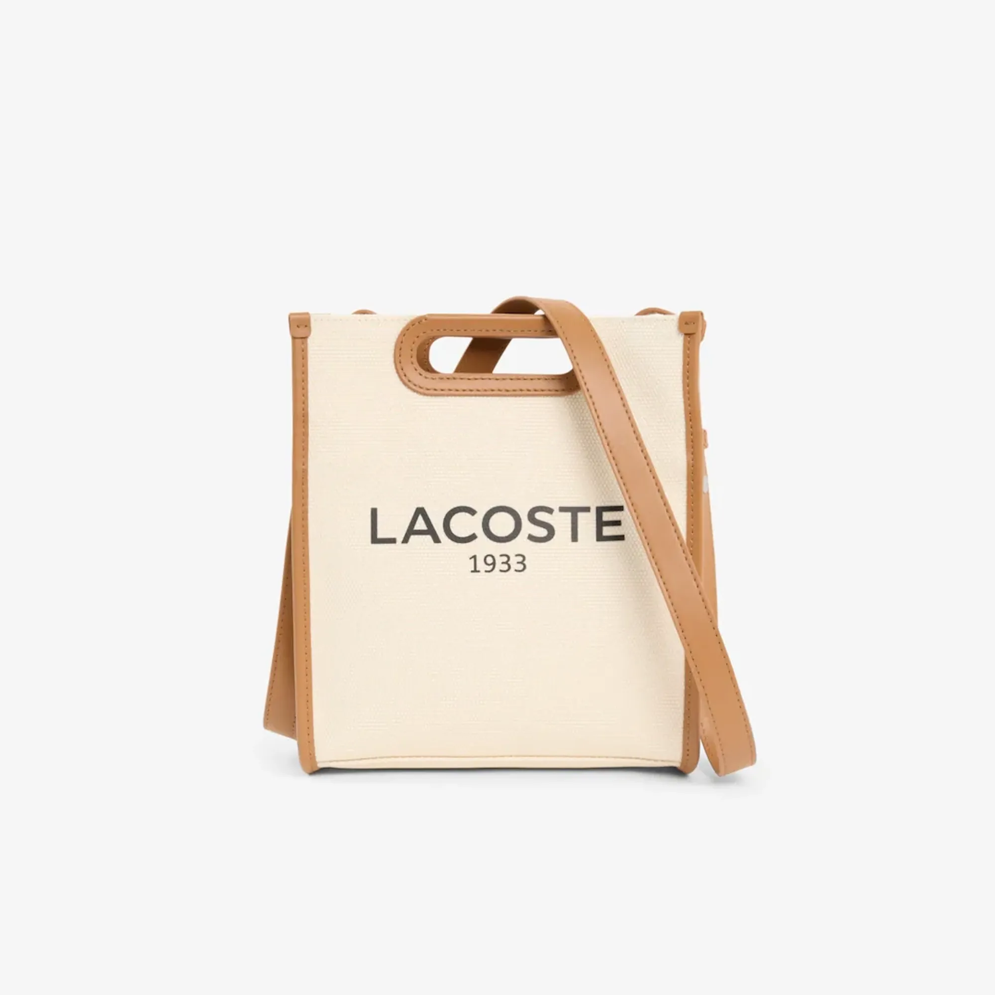 Lacoste Small Heritage Canvas Tote - Natural Tan