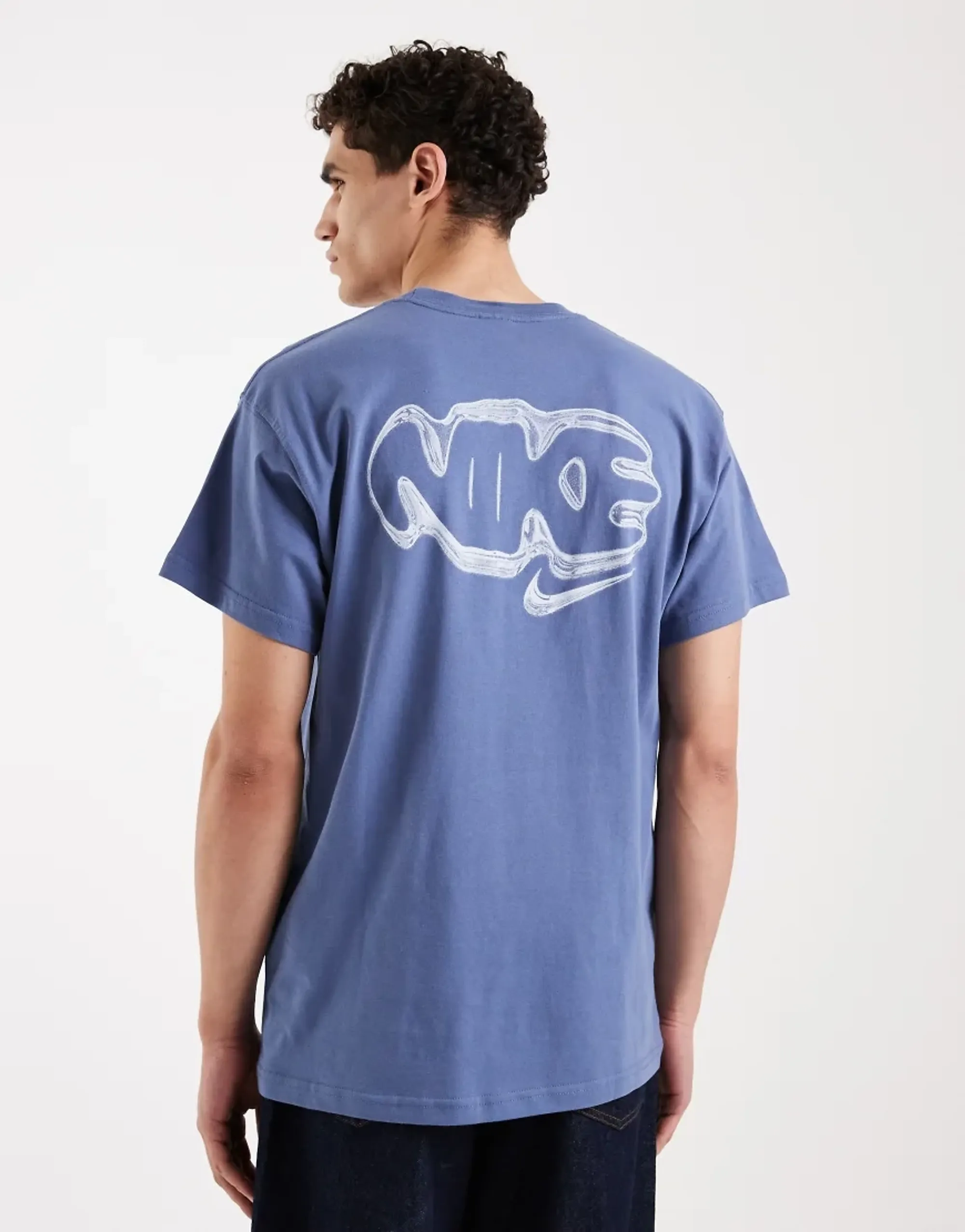 Nike Bubble Back Print T-Shirt In Blue