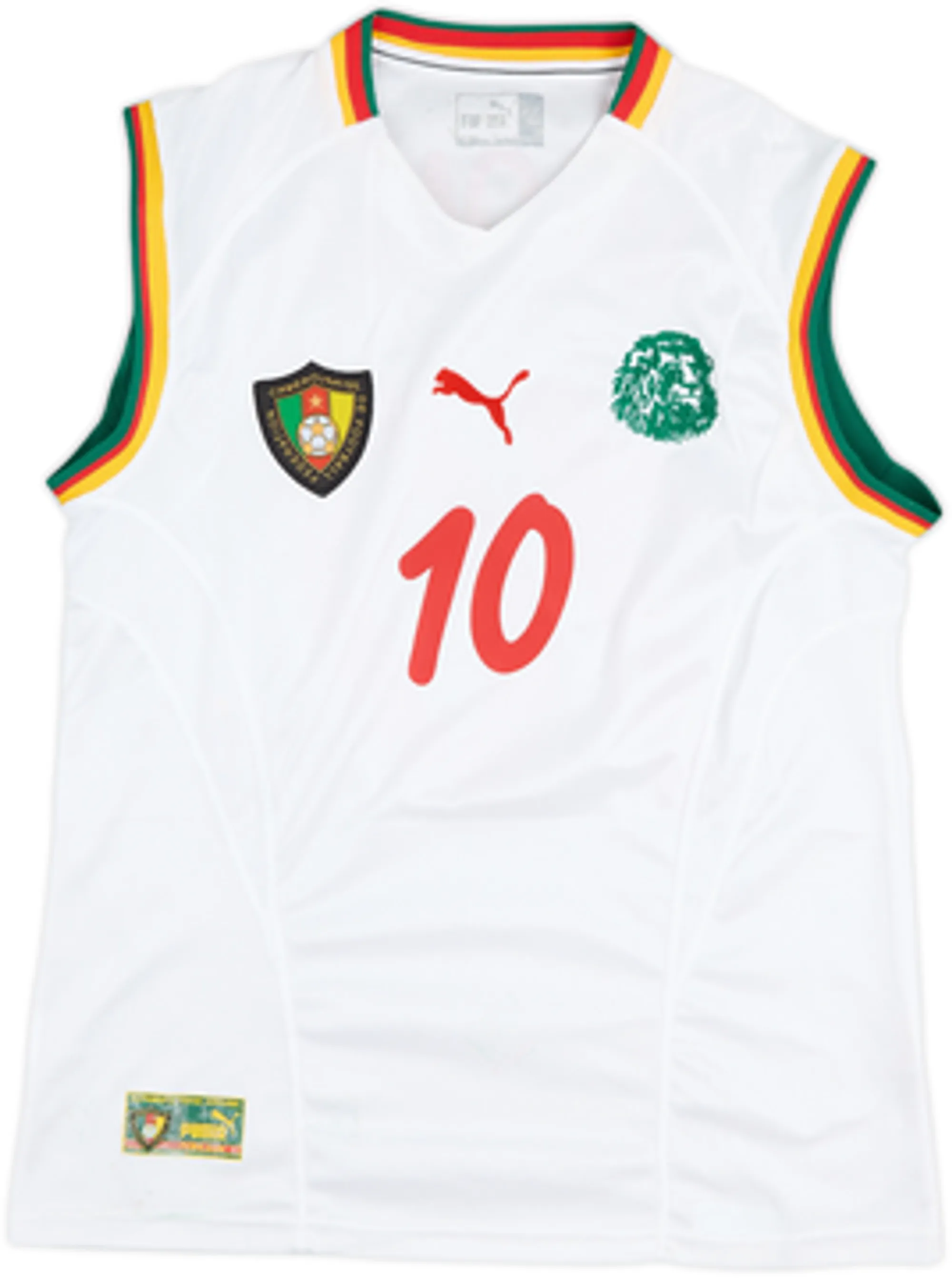 2002 Cameroon Away Vest Shirt Mboma #10 - 7/10 - (L)