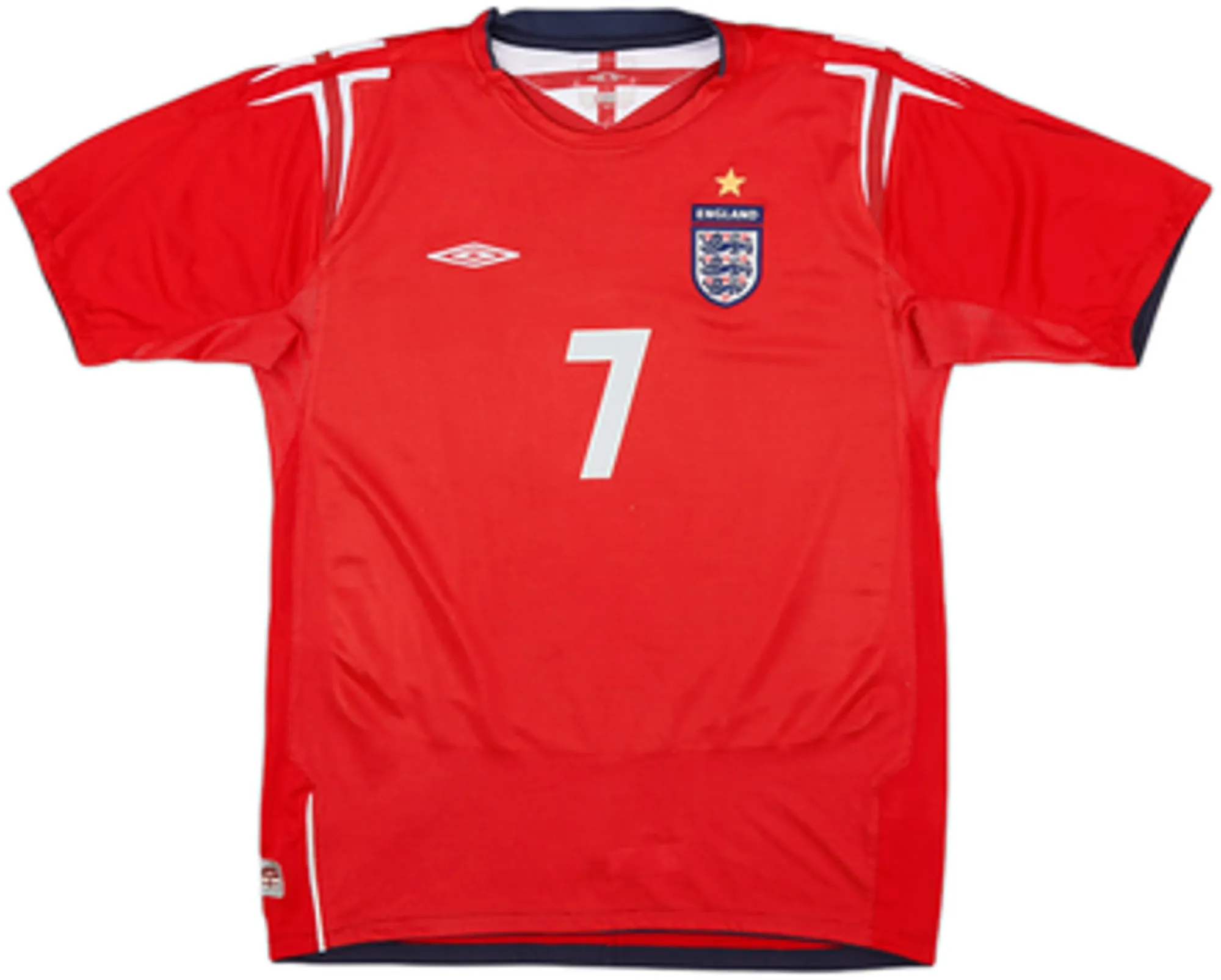 2004-06 England Away Shirt Beckham #7 - 9/10 - (XL.Boys)