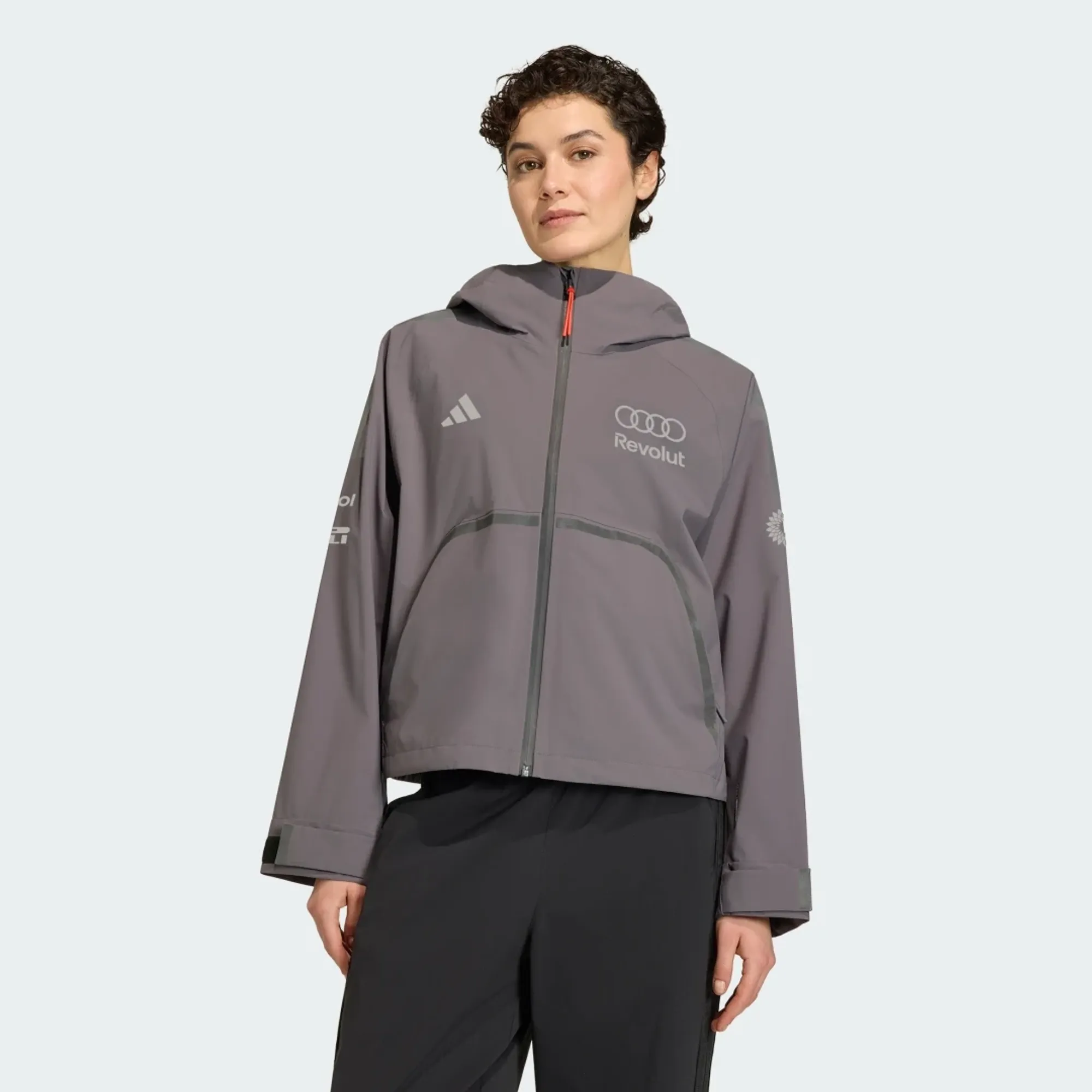 Adidas Performance Audi Formula One Team Engineers & Marketing Rain Jacket Women In Grey Strata