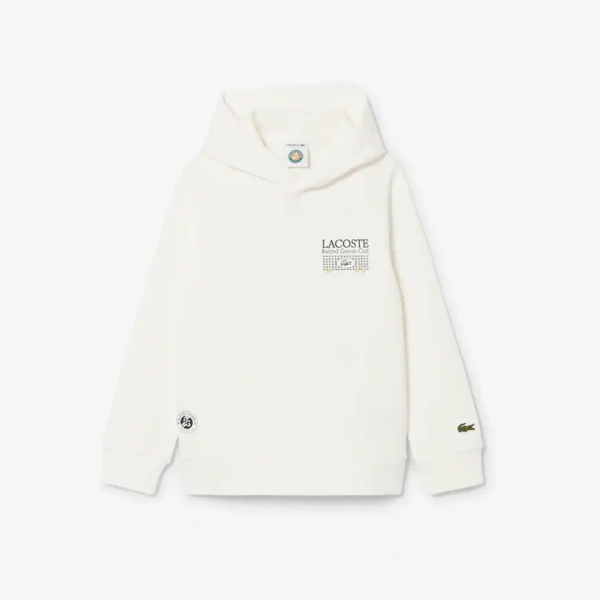 Lacoste Unisex Roland-Garros Edition Hoodie - White