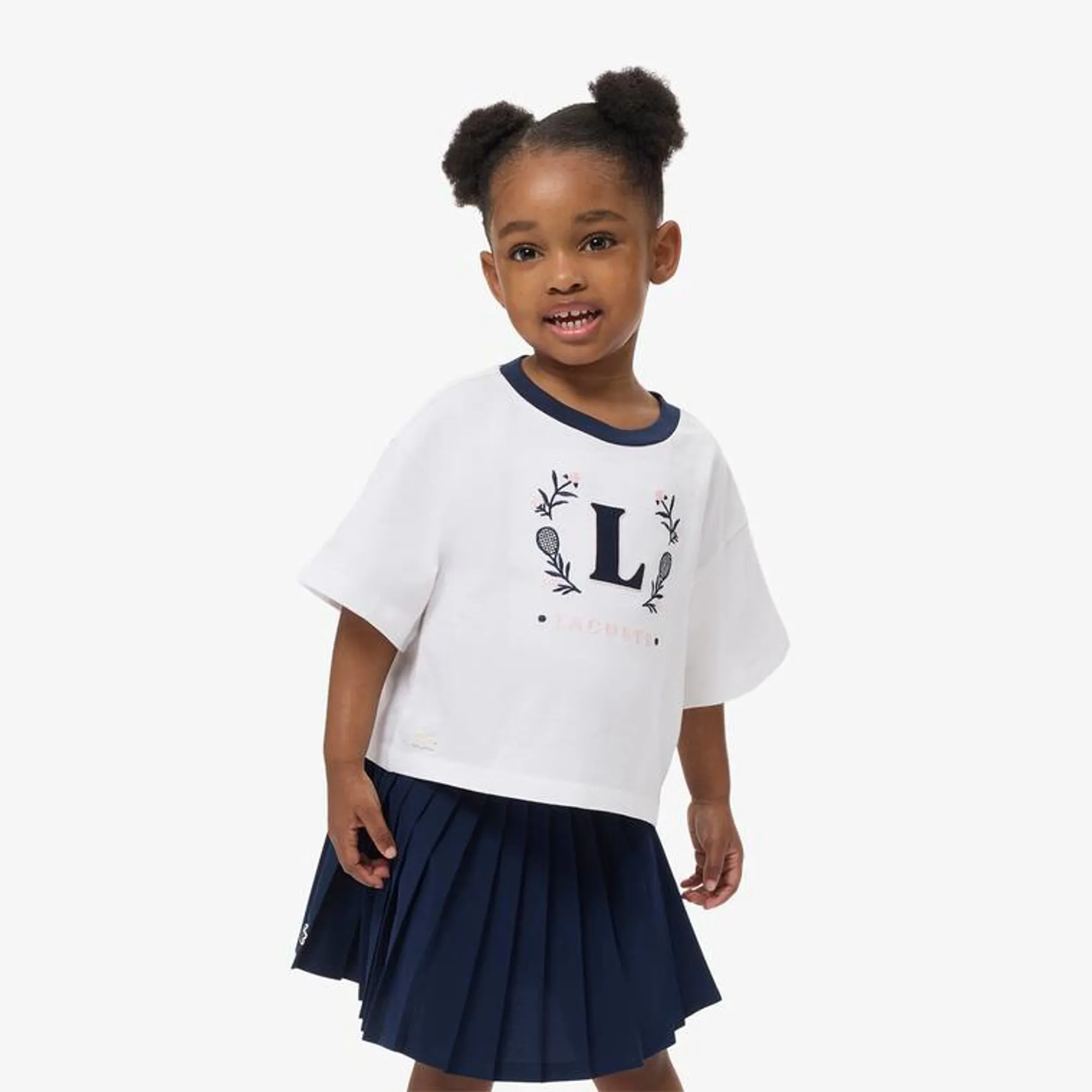 Lacoste Contrast Badge Cotton T-shirt - White