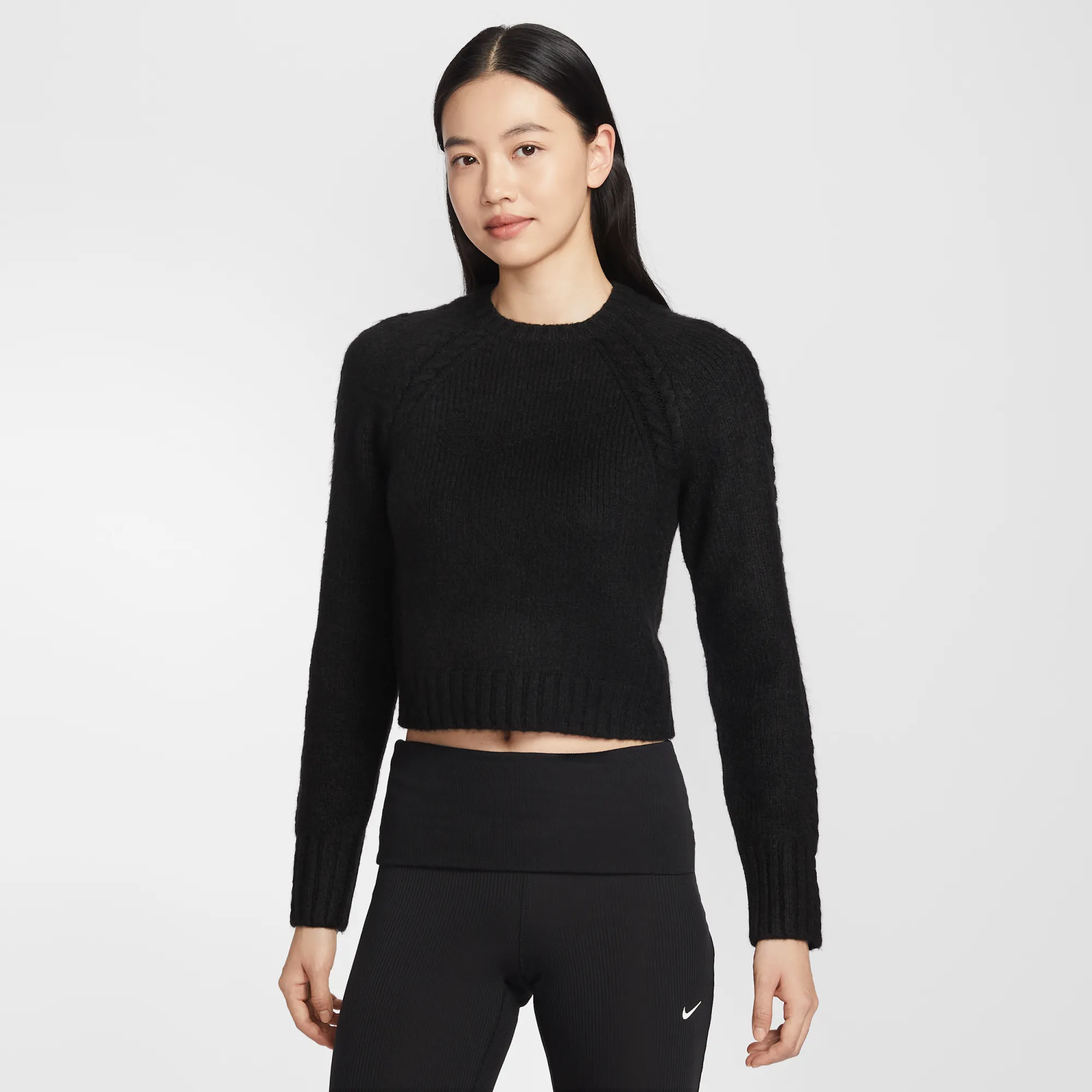 Nike Chill Knit Women's Slim Long-Sleeve Jumper - Black - Polyester/Acrylic/Wool