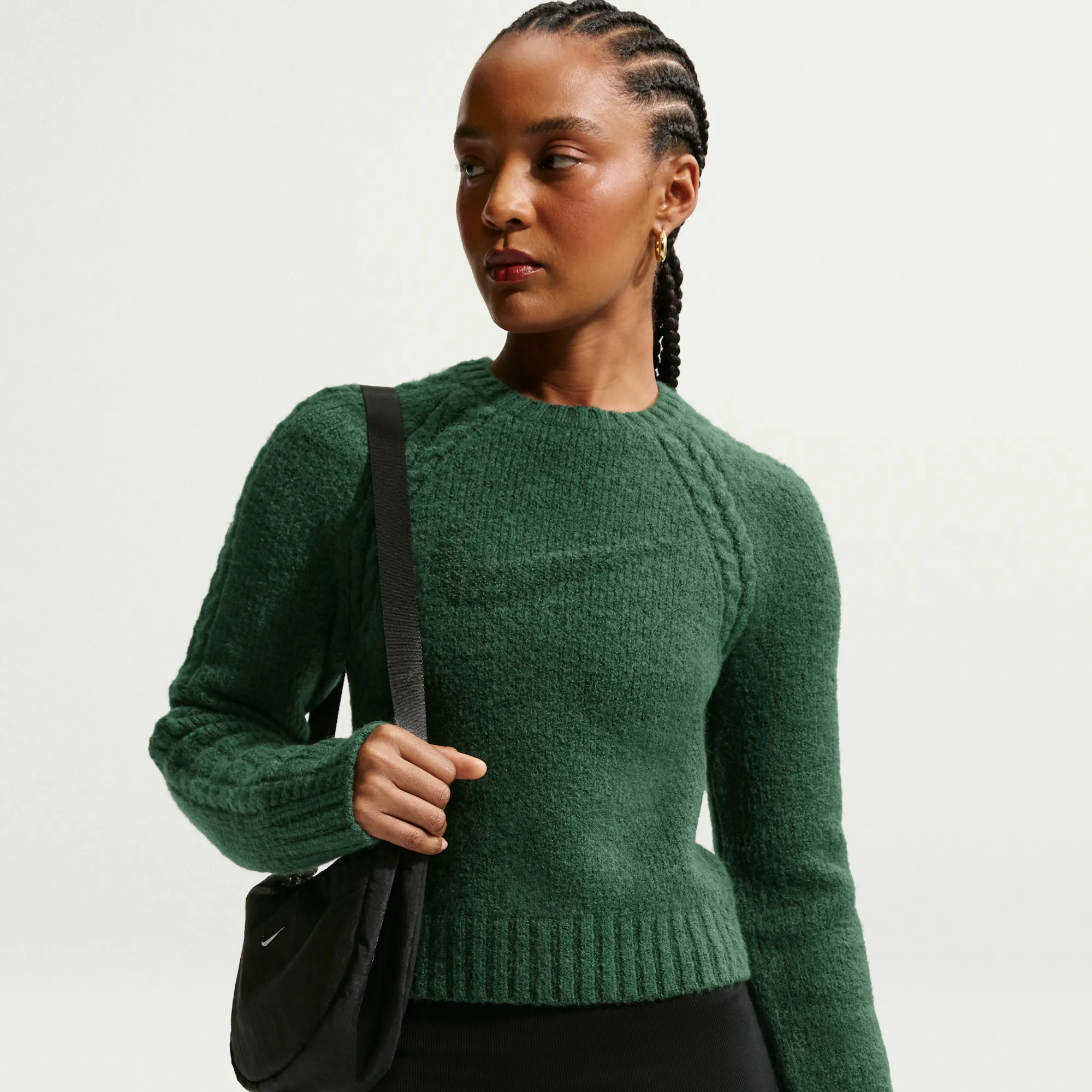 Nike Chill Knit Women's Slim Long-Sleeve Jumper - Green - Polyester/Acrylic/Wool