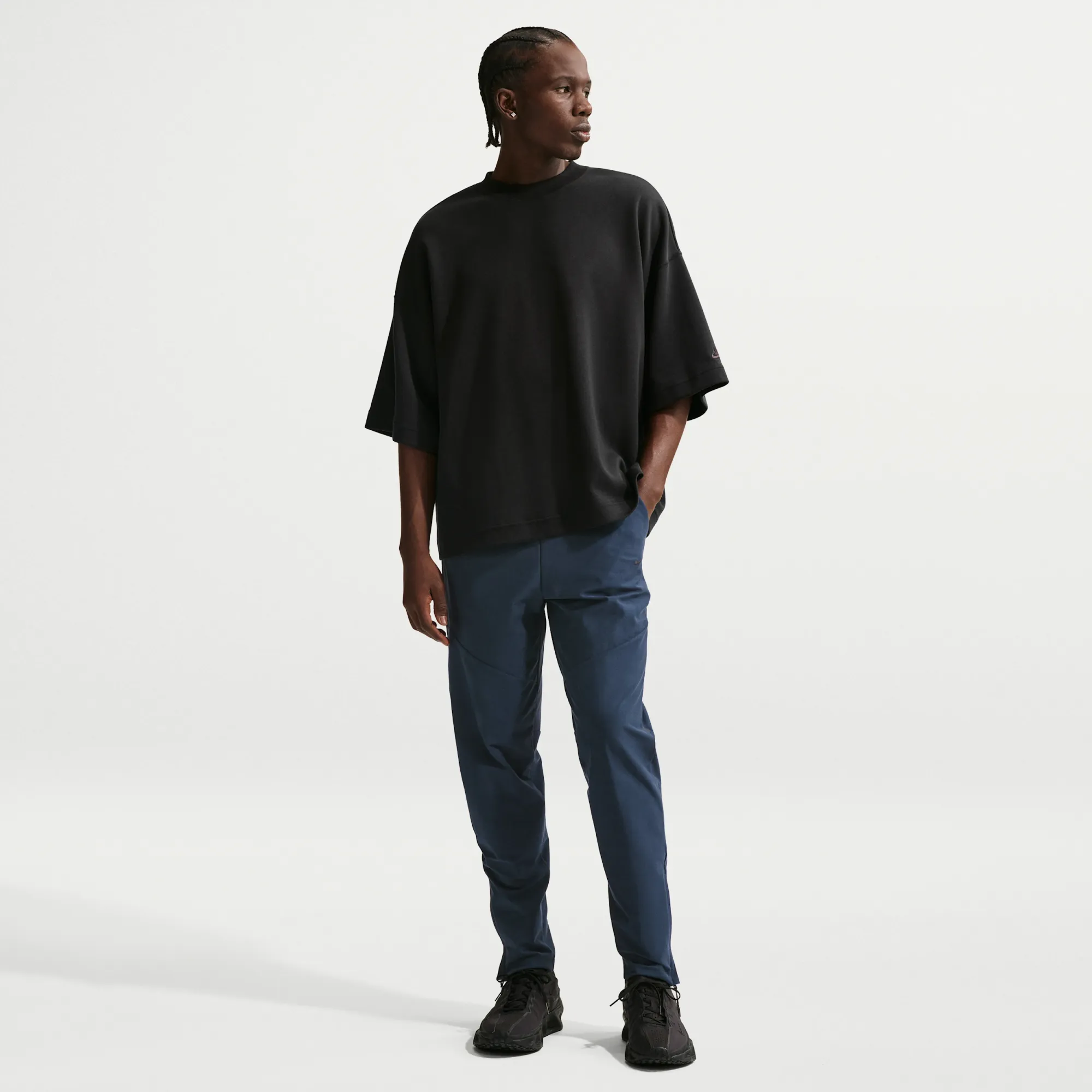 Nike Tech Men's Dri-FIT Shori Knit Pants - Blue - Polyester/Cotton/Elastane