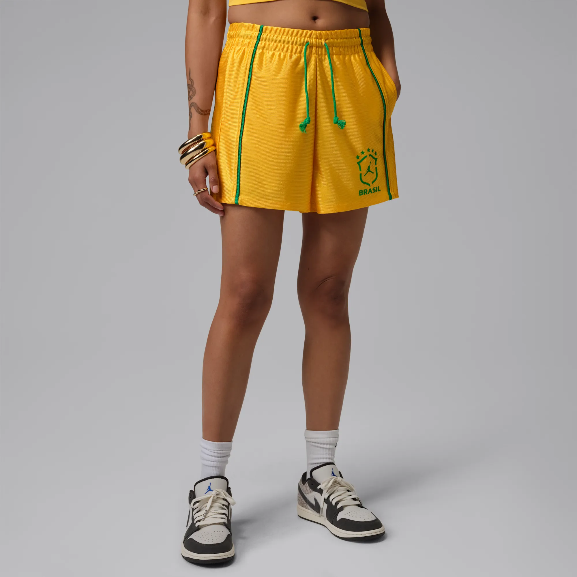Nike Jordan Brooklyn Women's Knit Brazil Shorts - Yellow