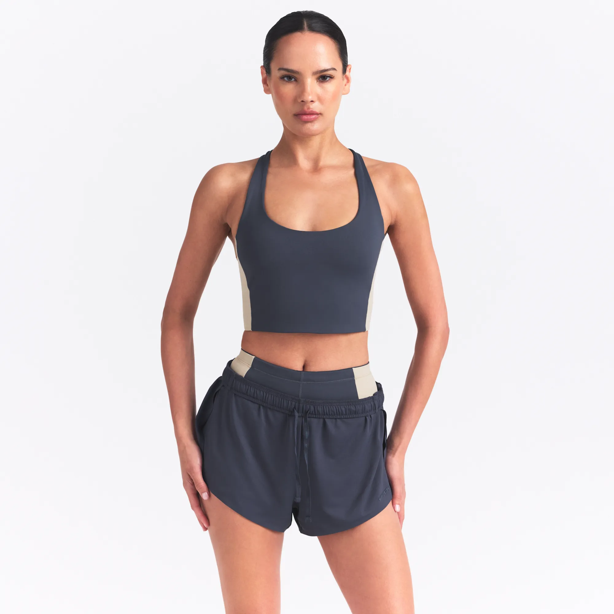 NikeSKIMS Matte Shine Mix Women's T-Back Bra - Blue