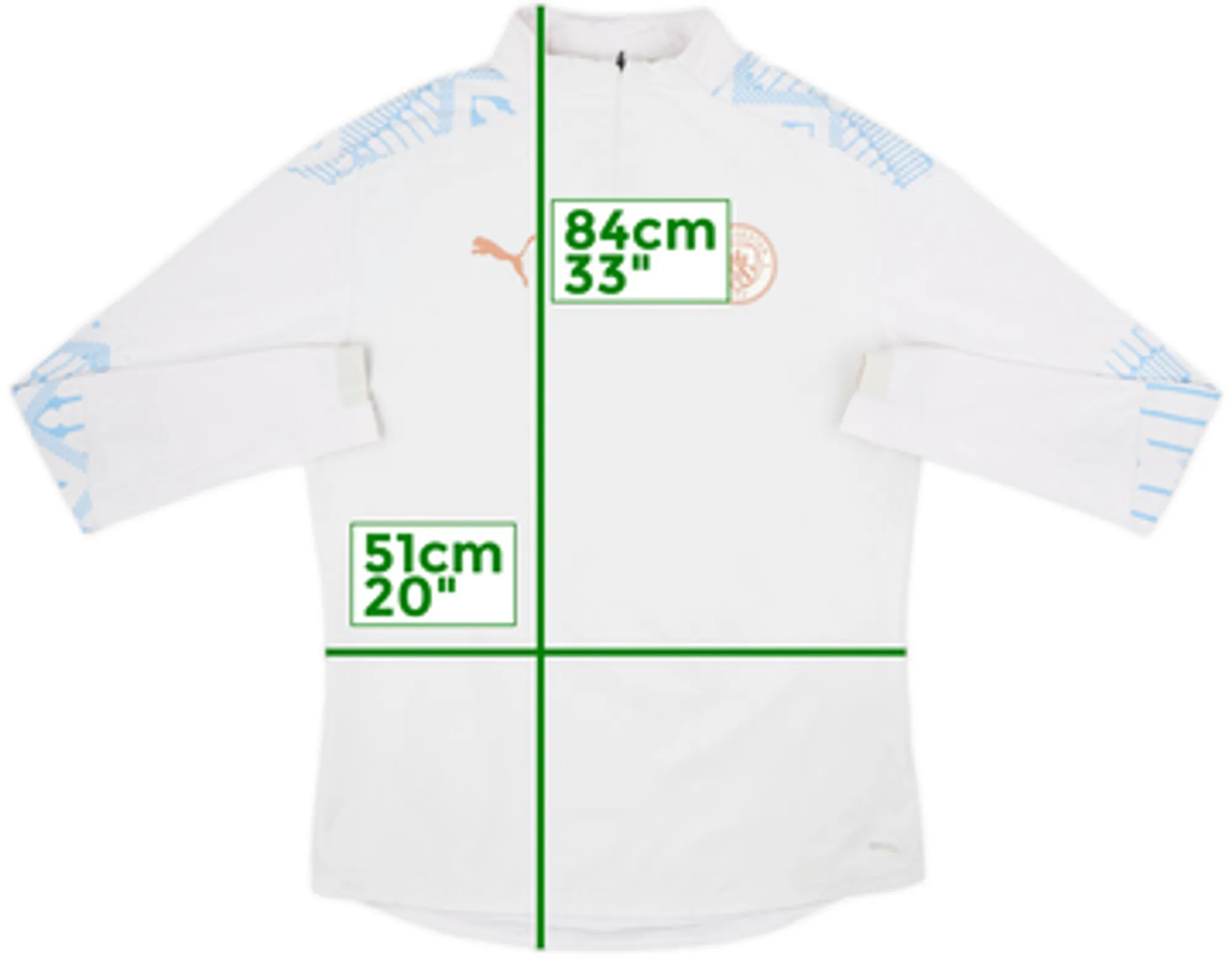 2019-20 Manchester City Puma 1/4 Zip Training Top - 5/10 - (L)