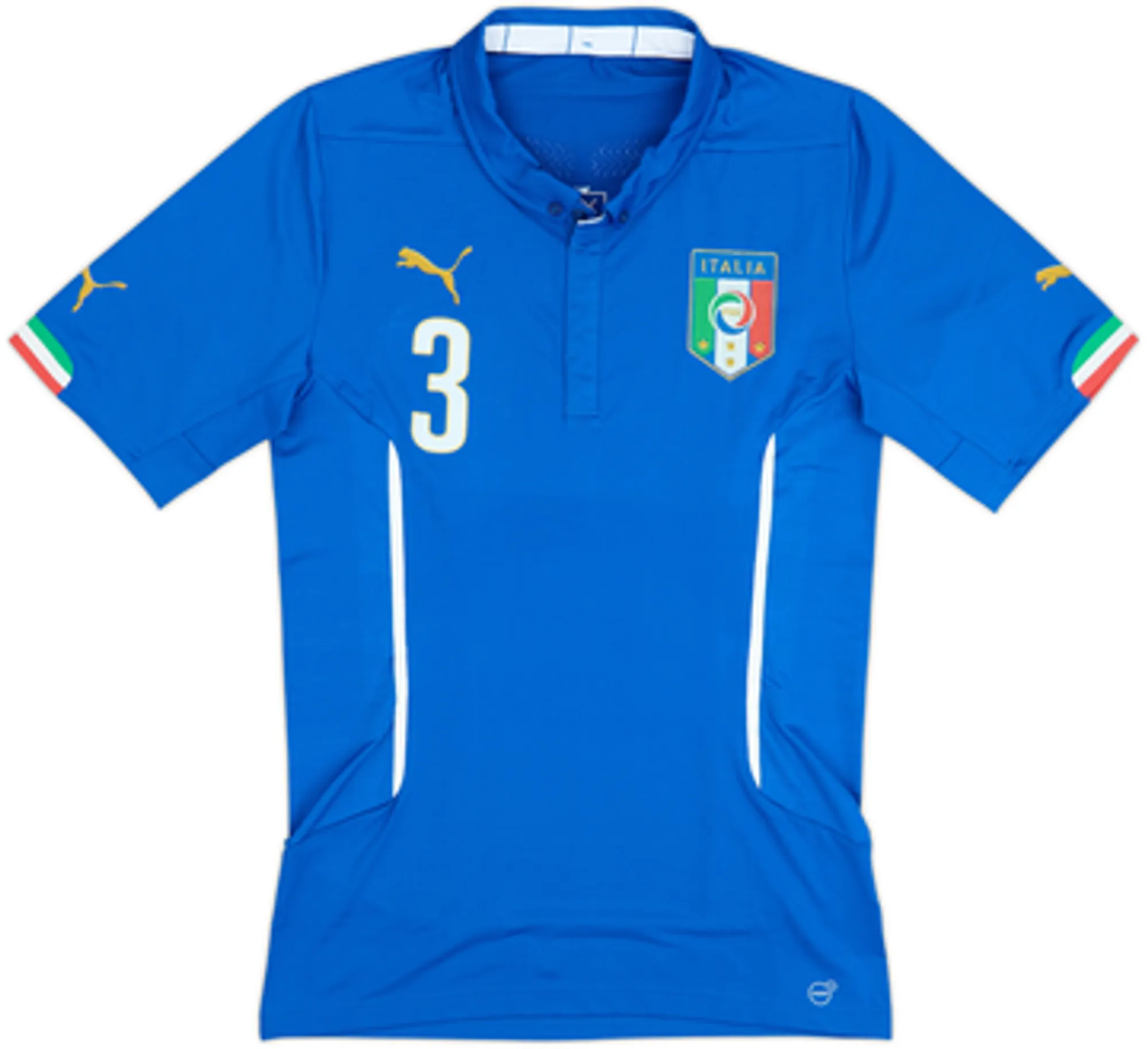 2014-15 Italy Player Issue (ACTV Fit) Home Shirt Chiellini #3 - 8/10 - (XXL)