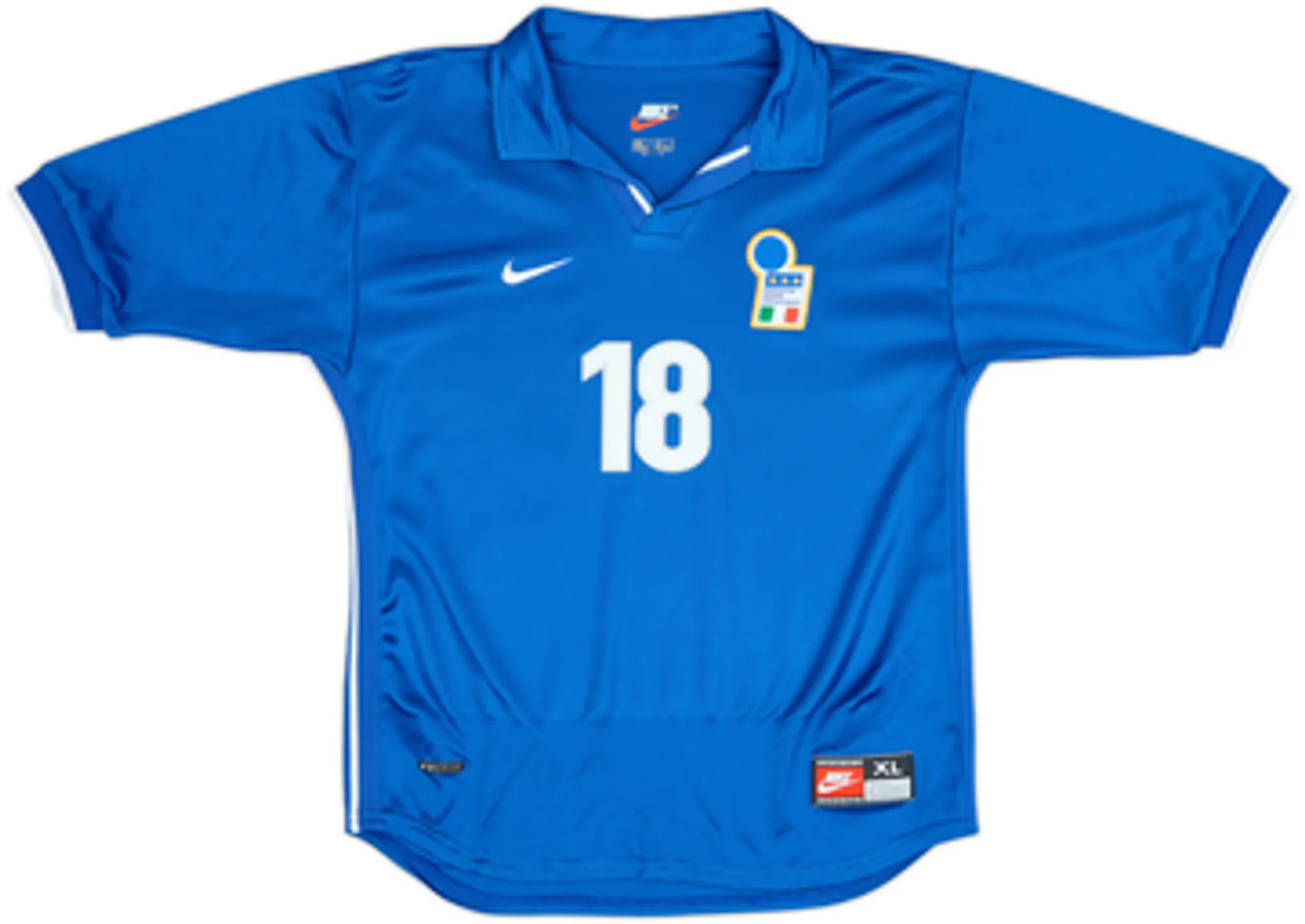 1997-98 Italy Home Shirt Baggio R.#18 - 8/10 - (XL.Boys)
