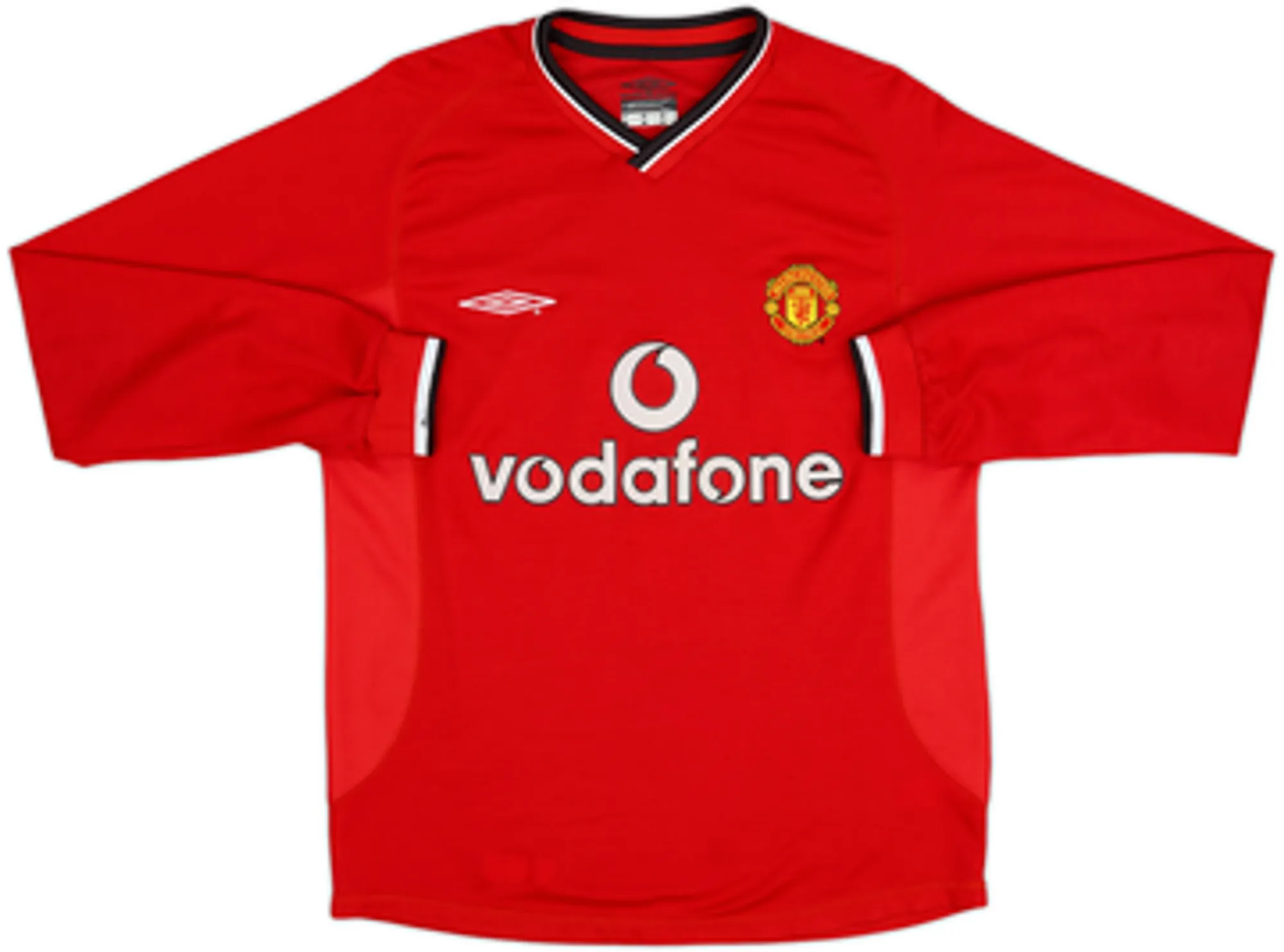 2000-02 Manchester United Home L/S Shirt Beckham #7 - 8/10 - (Y)