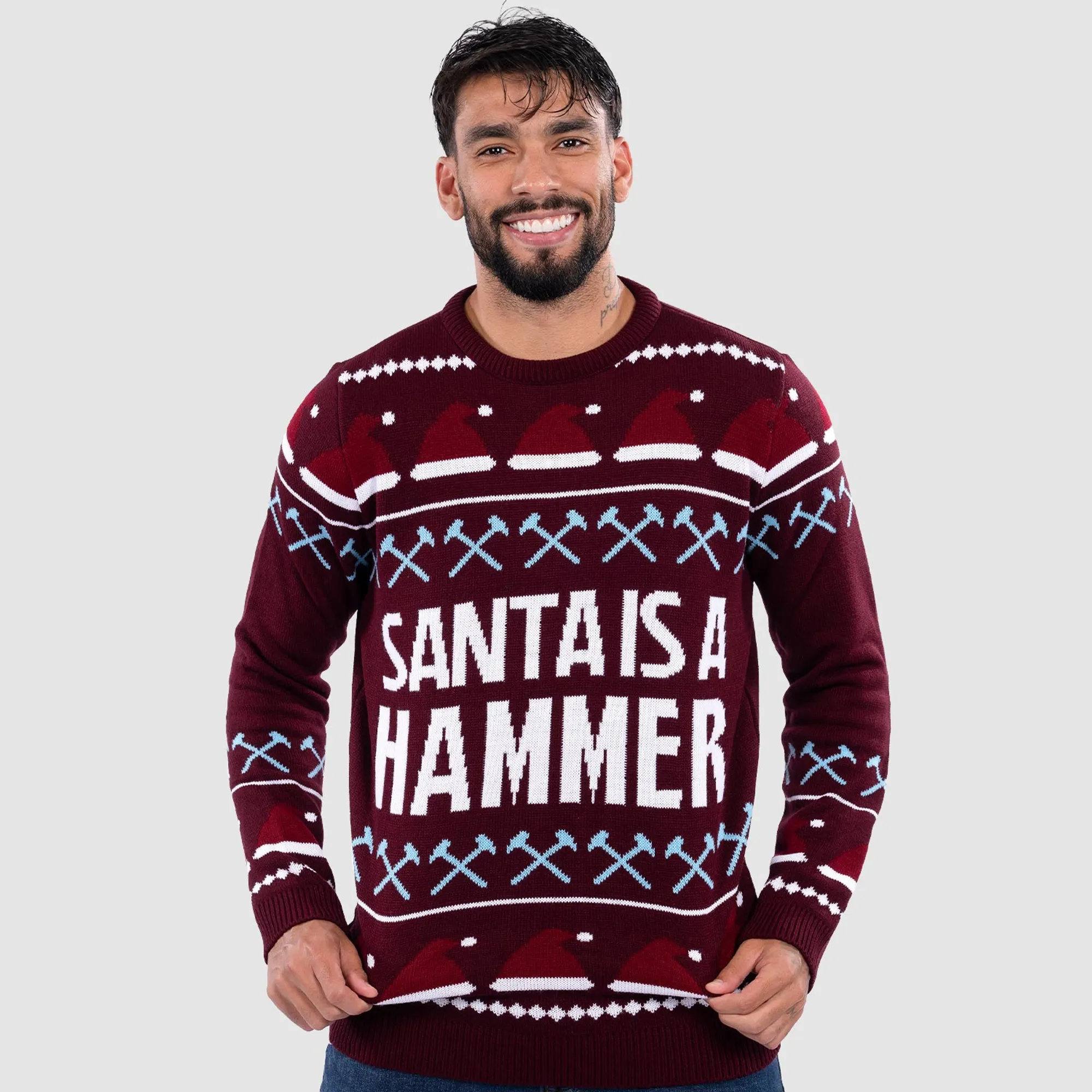 West Ham Adults Santa Is A Hammer Christmas Jumper