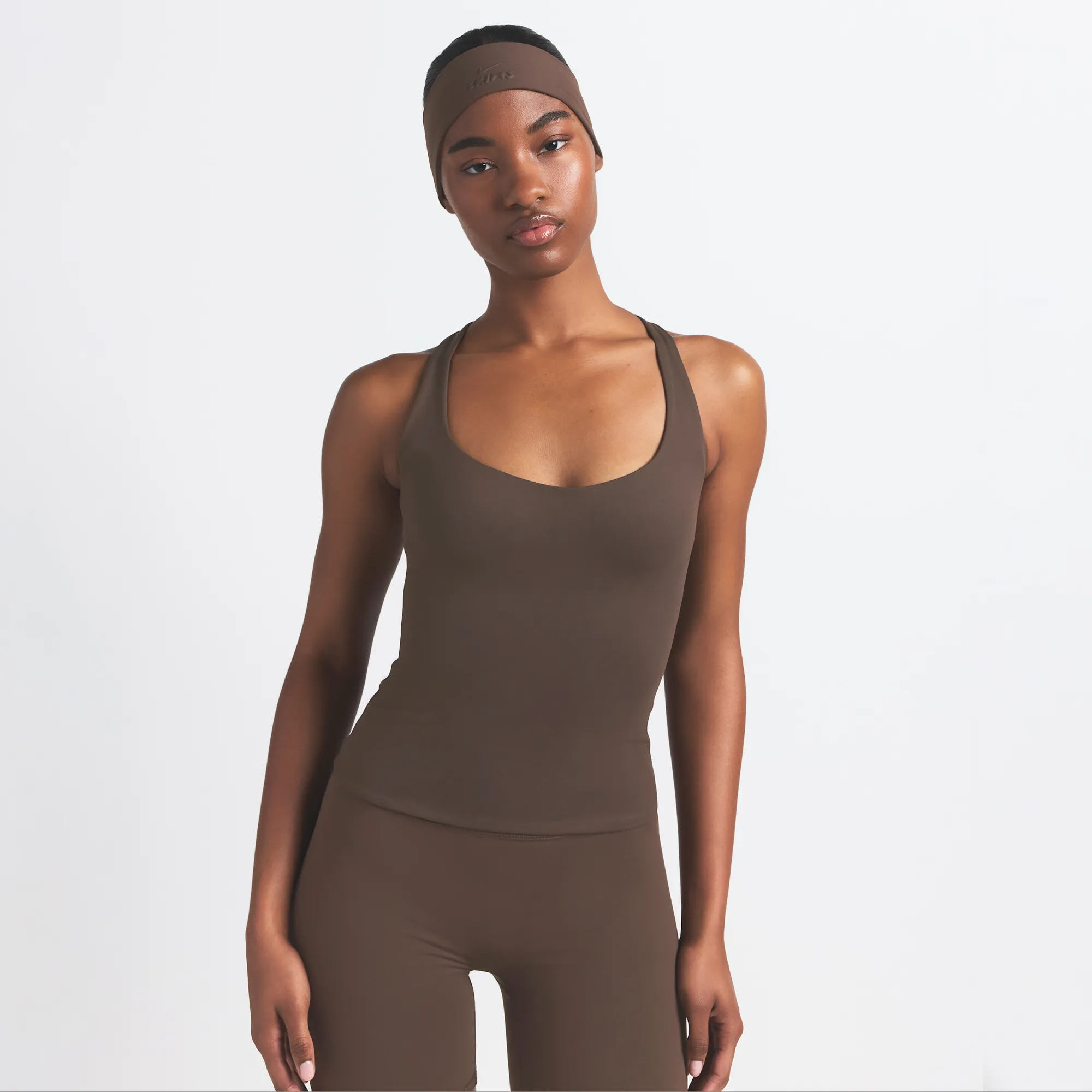 NikeSKIMS Matte Women's Racerback Tank Top - NSKM DARK SEPIA