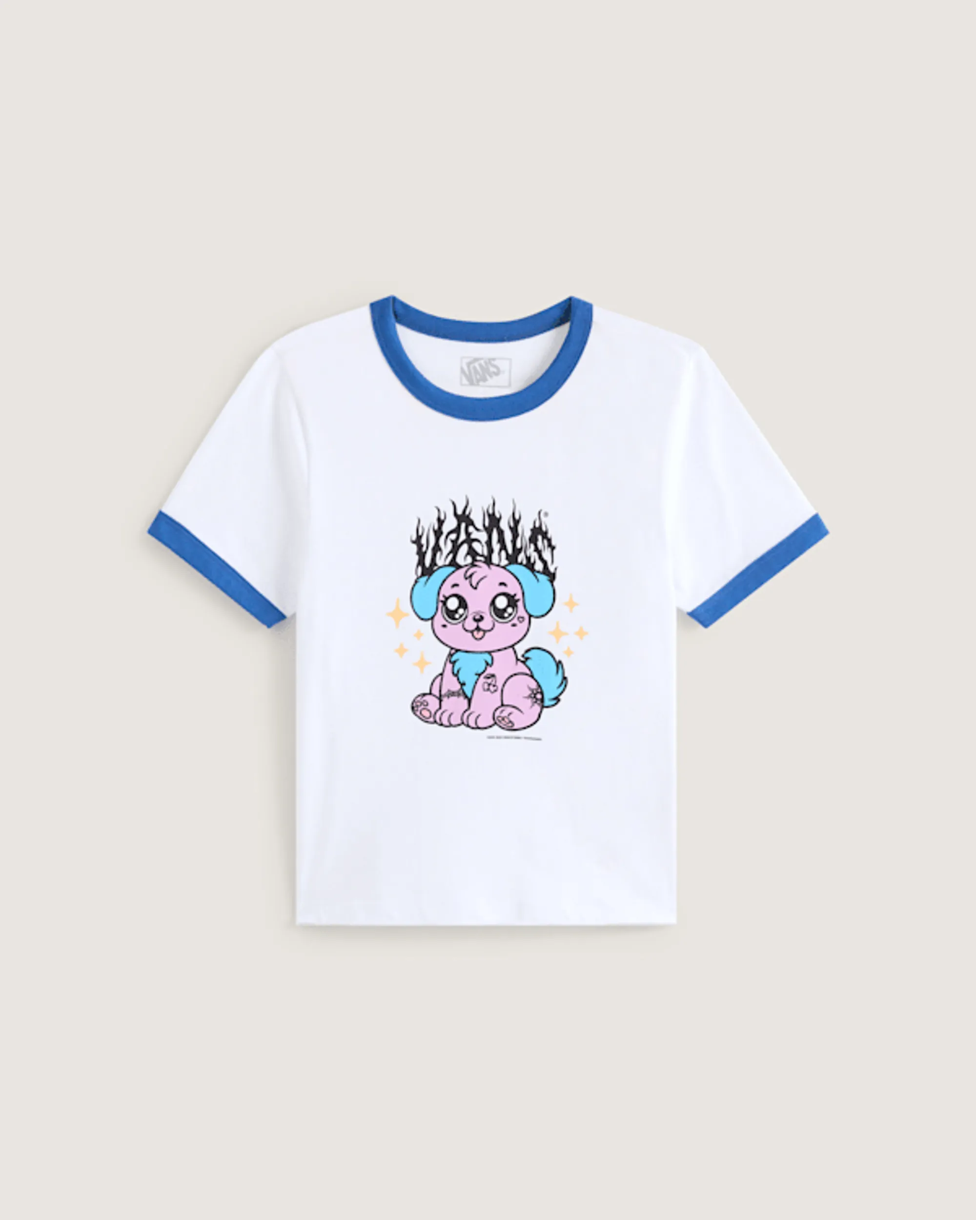 Vans - Puppy Ringer T-Shirt, Woman, White