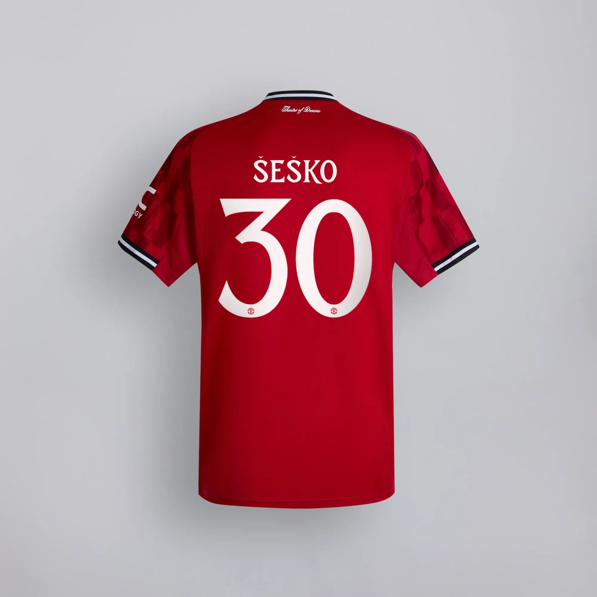 Manchester United 25/26 Home Kids Jersey with Sesko 30 Club Printing