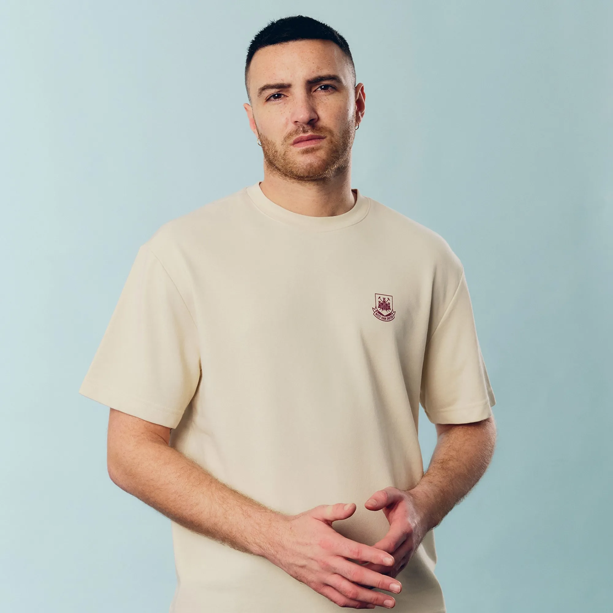 West Ham Cream Side-Script Logo T-Shirt
