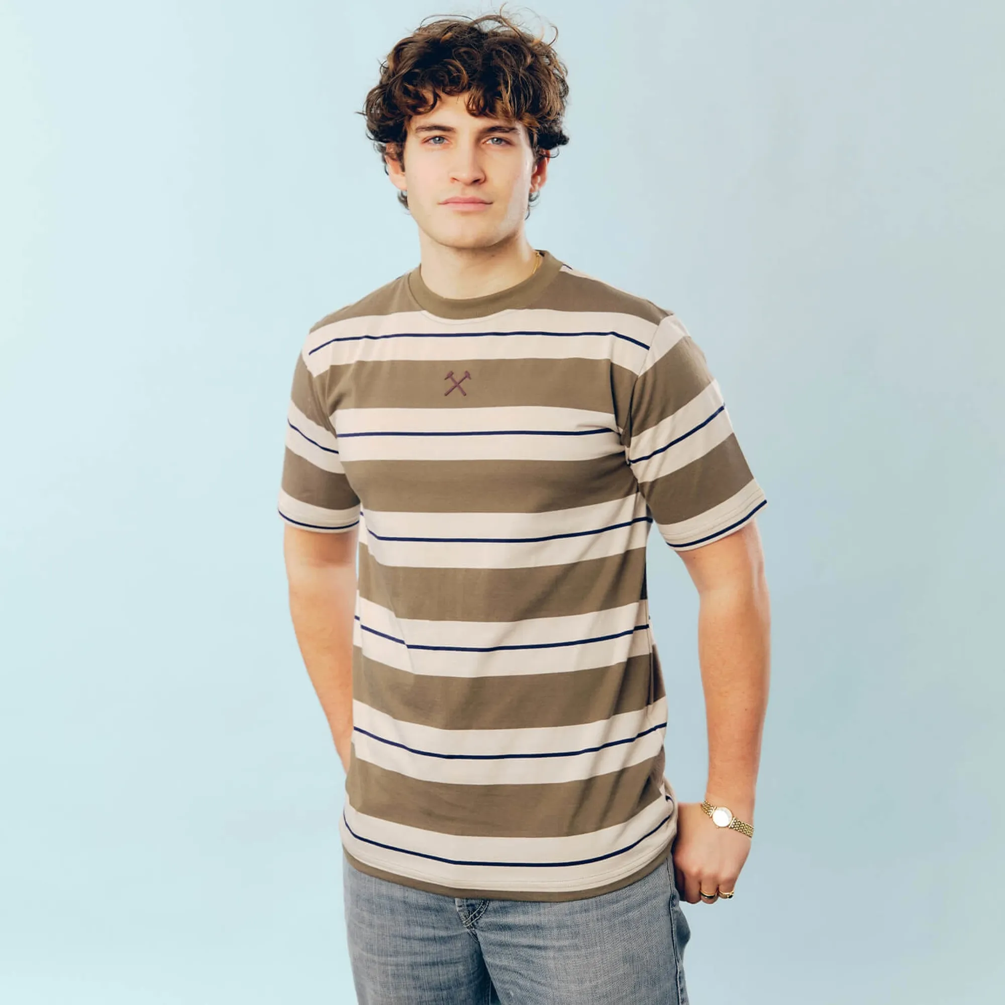 West Ham Green Striped Hammers T-Shirt