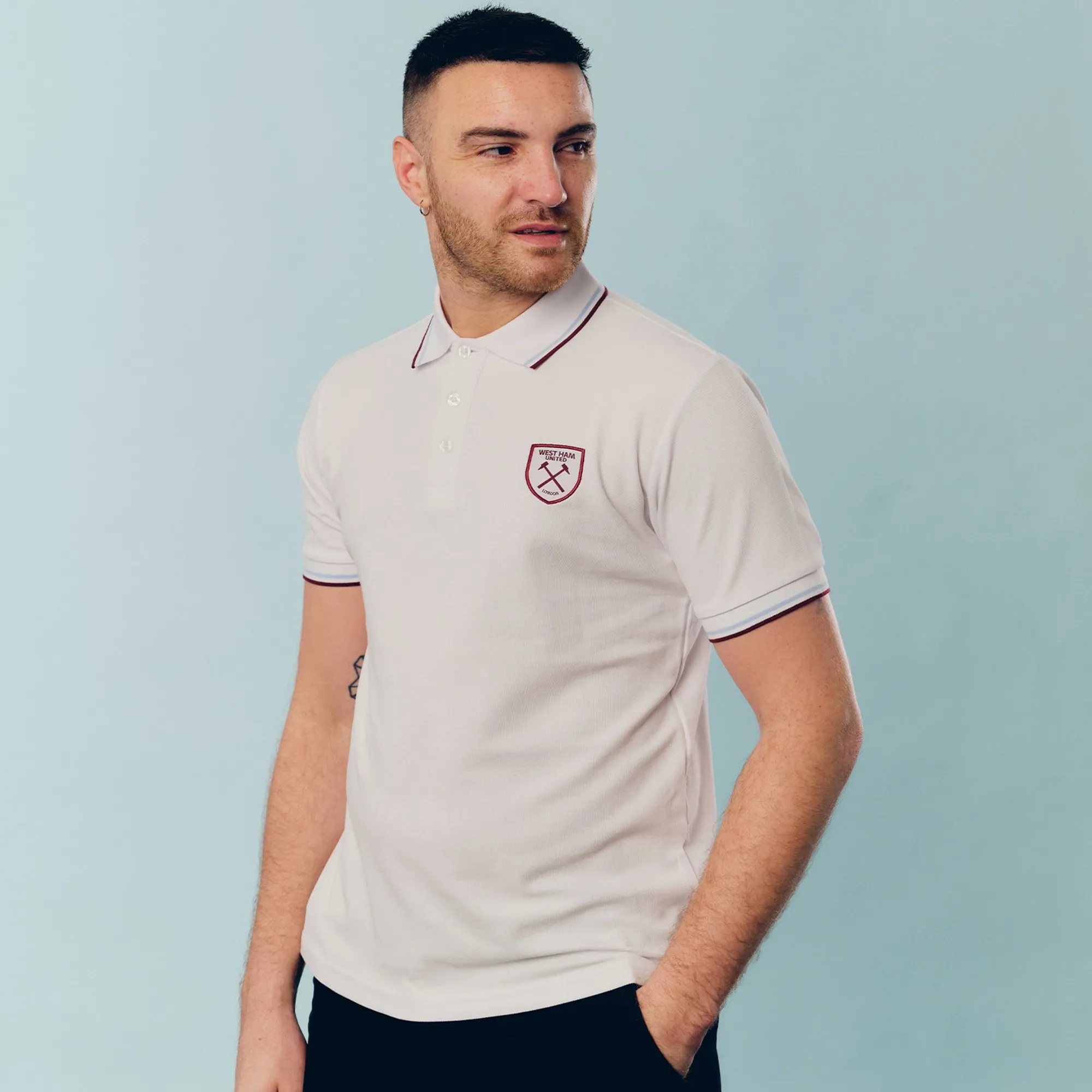 West Ham White Tipped Polo
