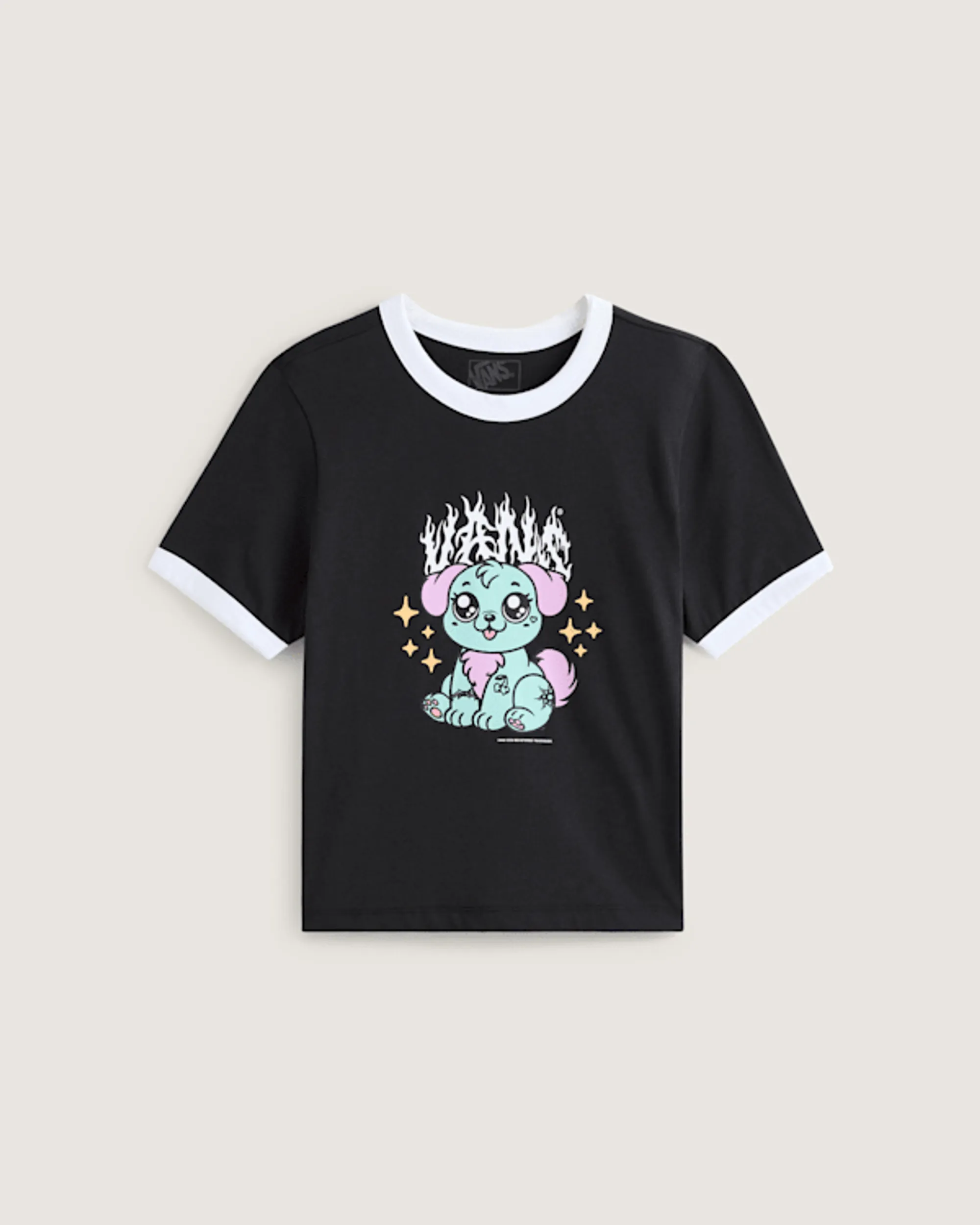 Vans - Puppy Ringer T-Shirt, Woman, Black