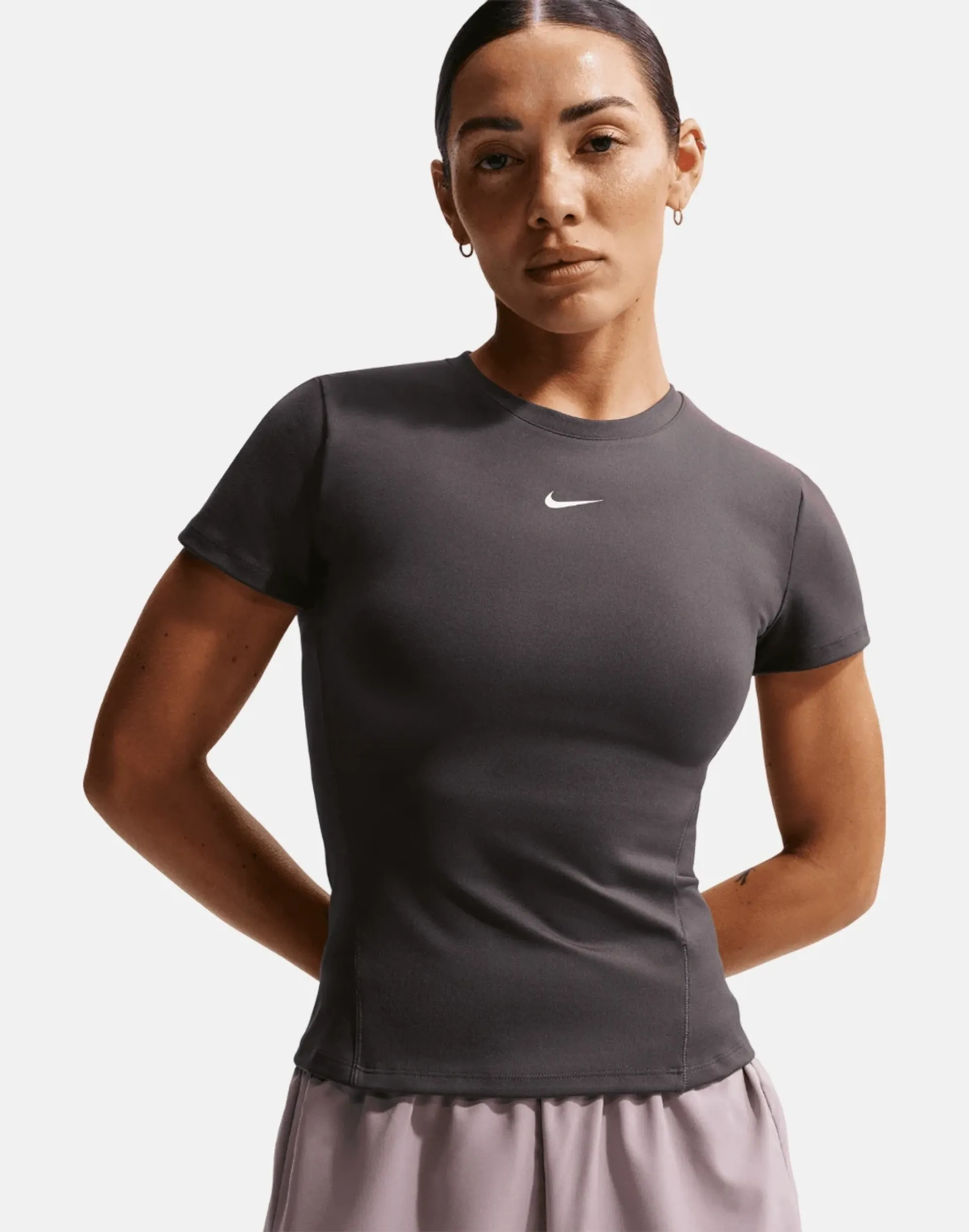 Women's Nike One T-Shirt in Grey/White 